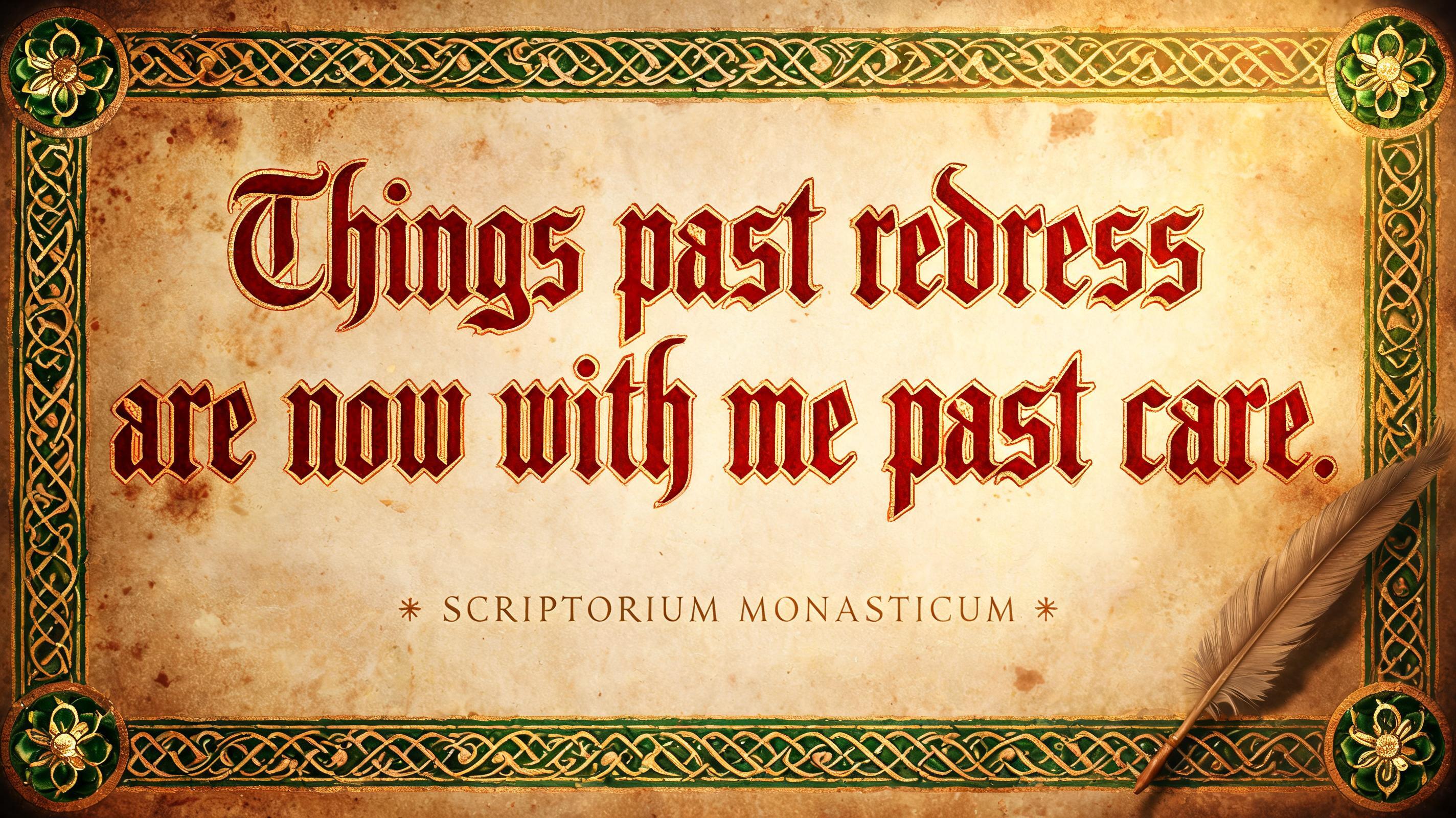 "Things past redress are now with me past care." — Medieval | AI Text Effect Generator