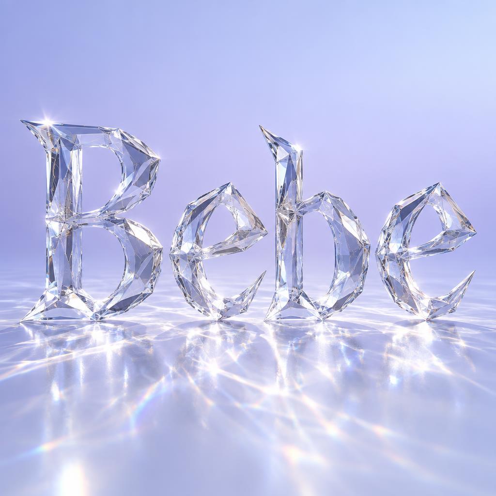 "Bebe" — Glass | AI Text Effect Generator