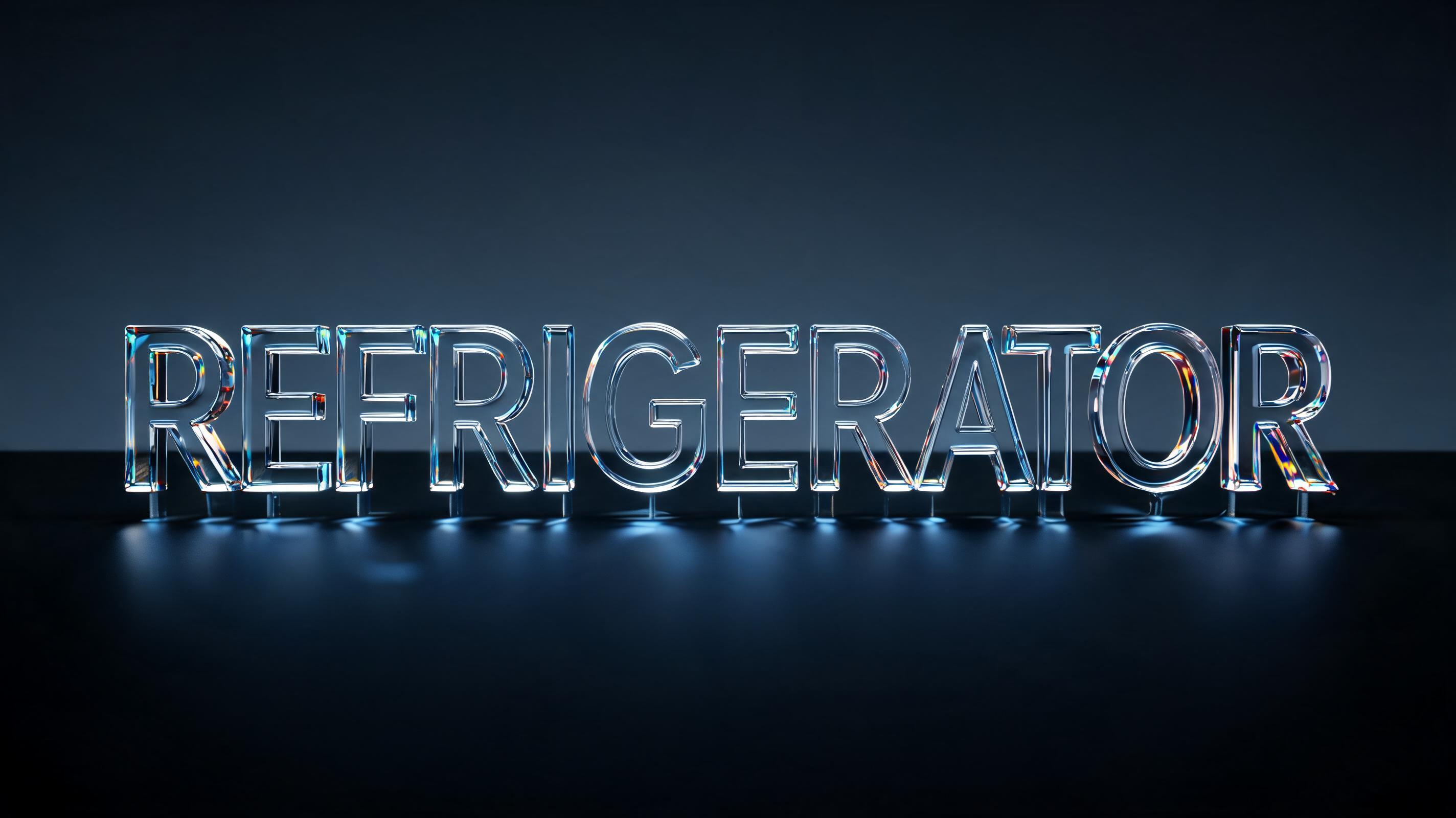 "REGRIGERATOR" — Glass | AI Text Effect Generator