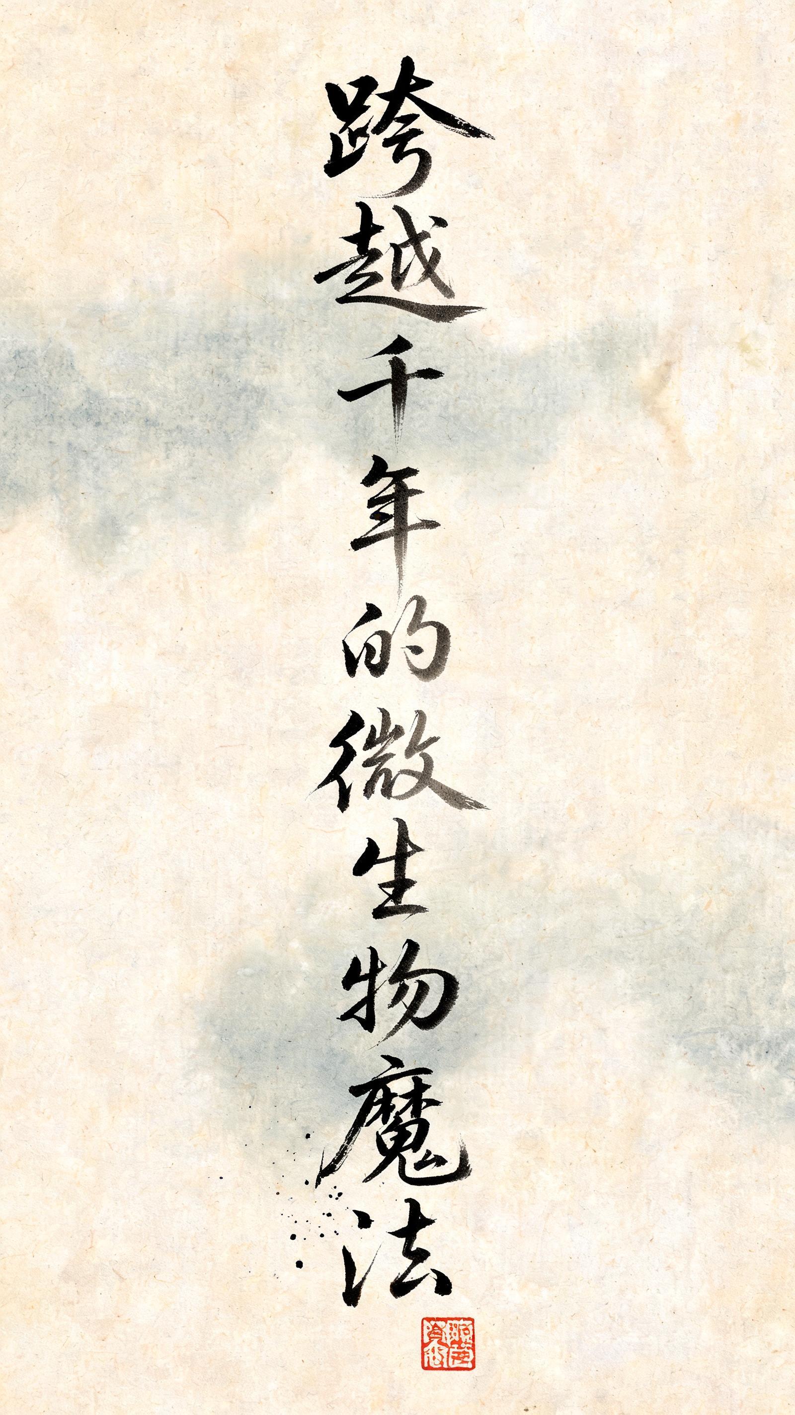 "跨越千年的微生物魔法" — Brush Chinese Ink | AI Text Effect Generator