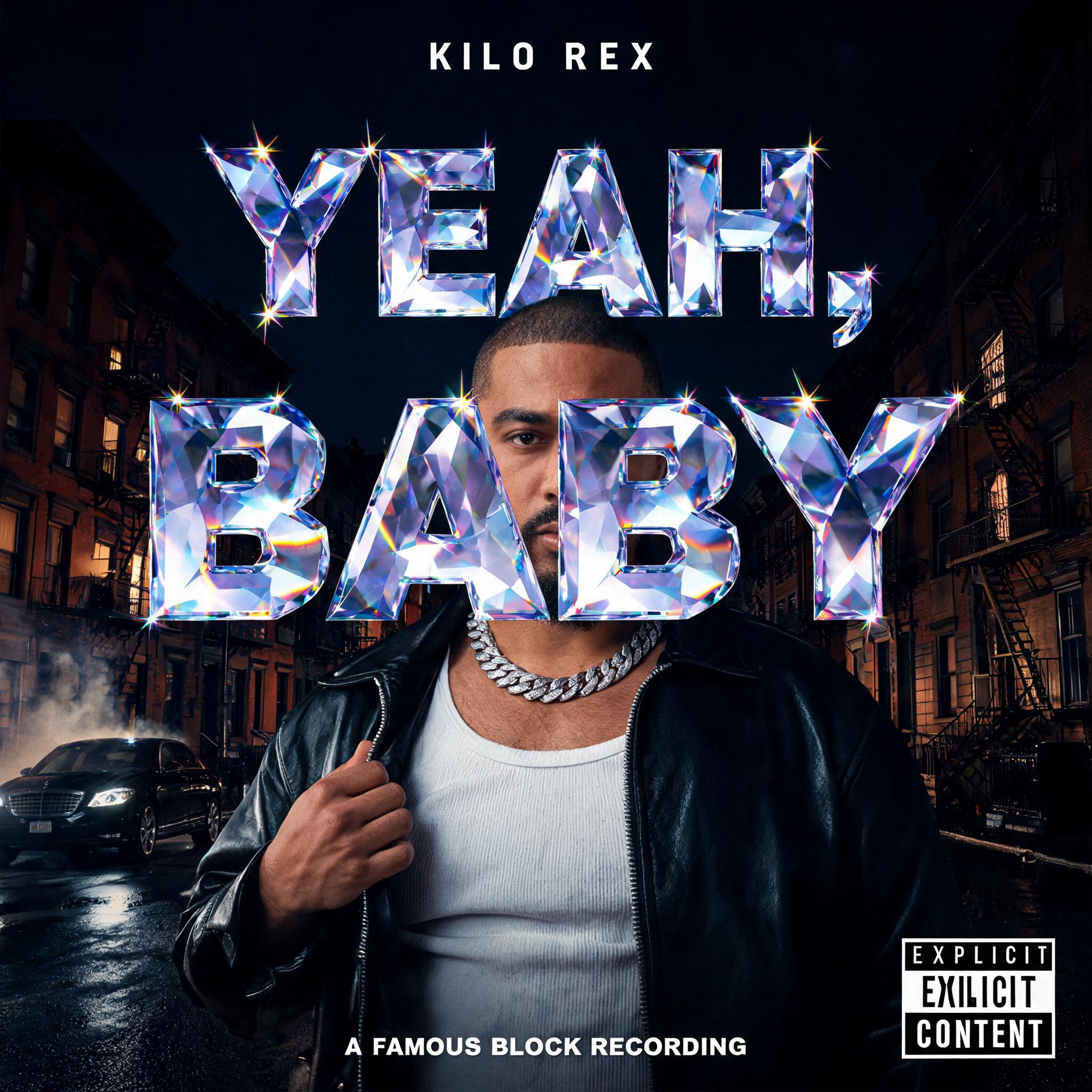 "Create an album cover like Big Puns Yeeah bany" — Glass Crystal text effect