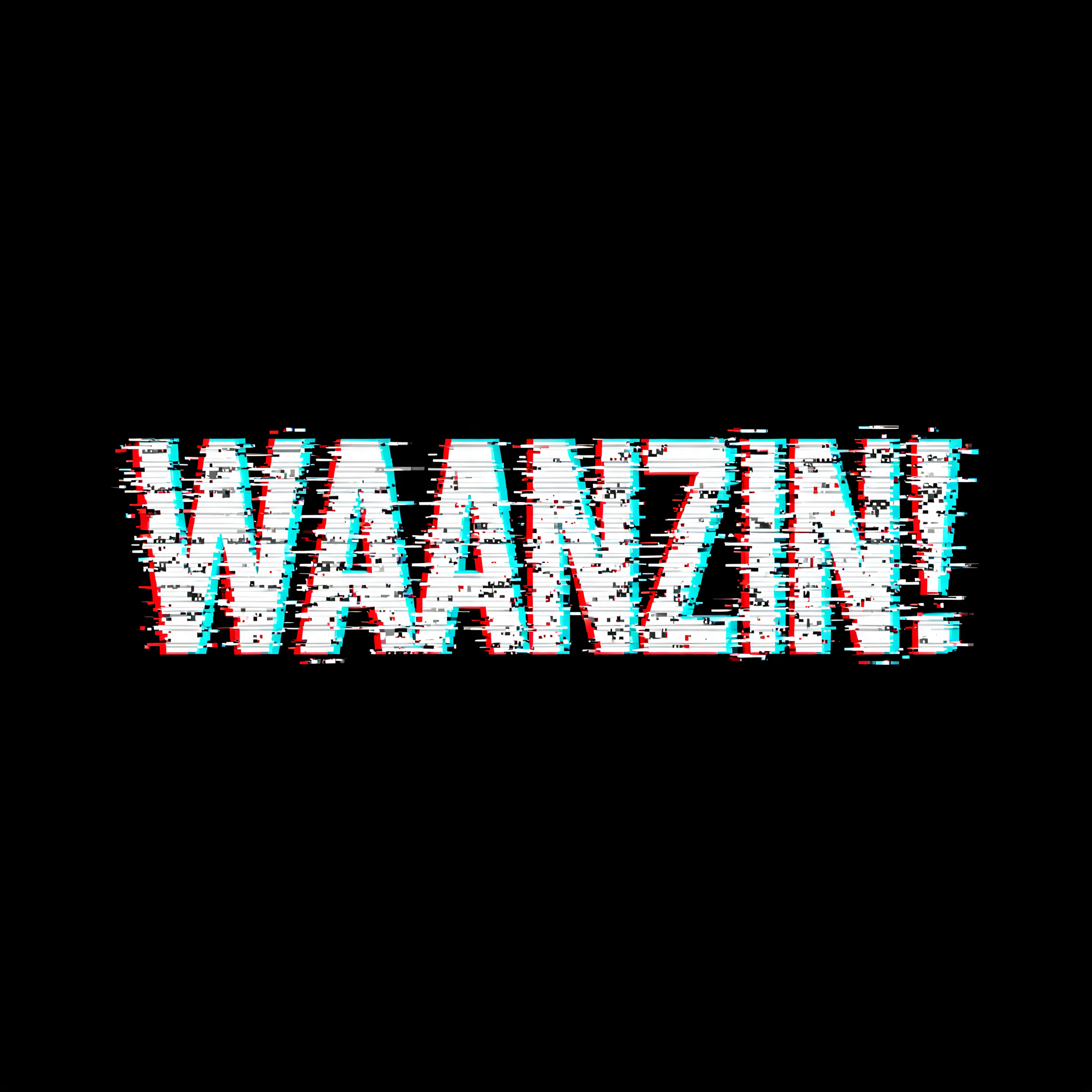 "WAANZIN!" — Glitch text effect