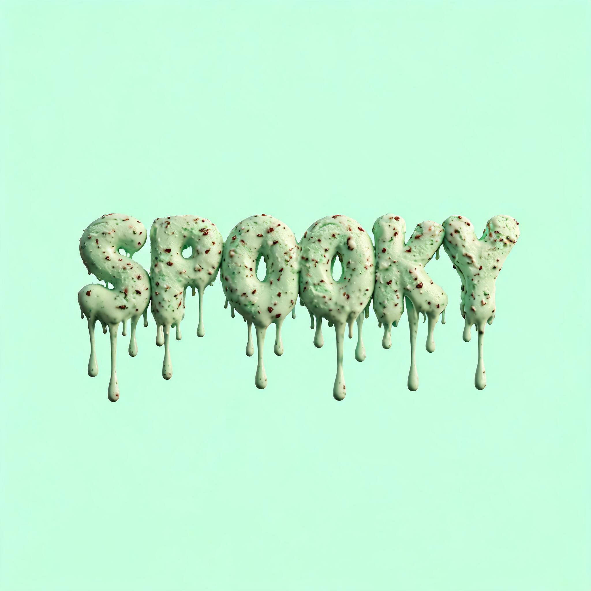 "spooky" — Drip Font Ice | AI Text Effect Generator