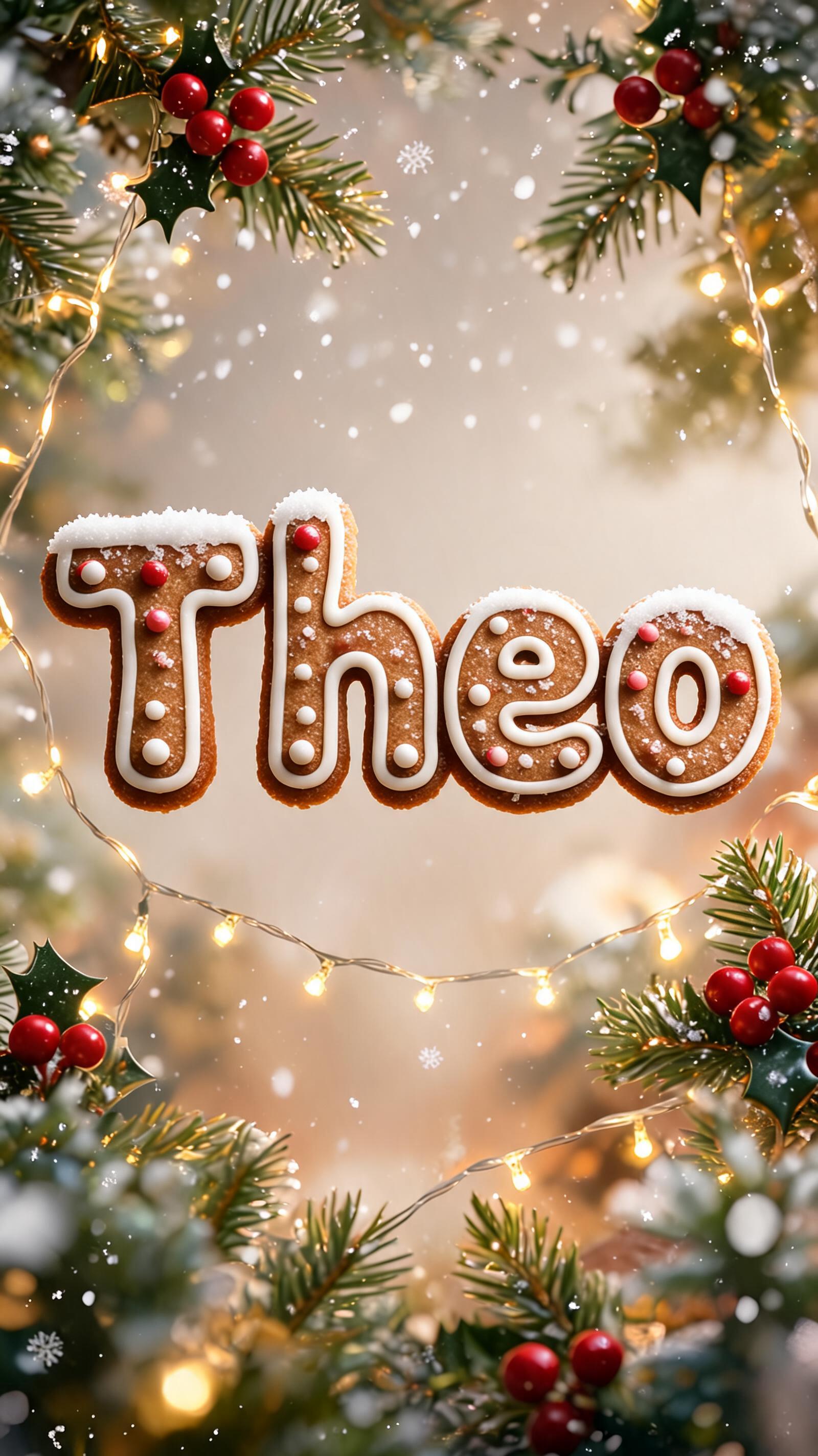 "Theo" — Christmas text effect