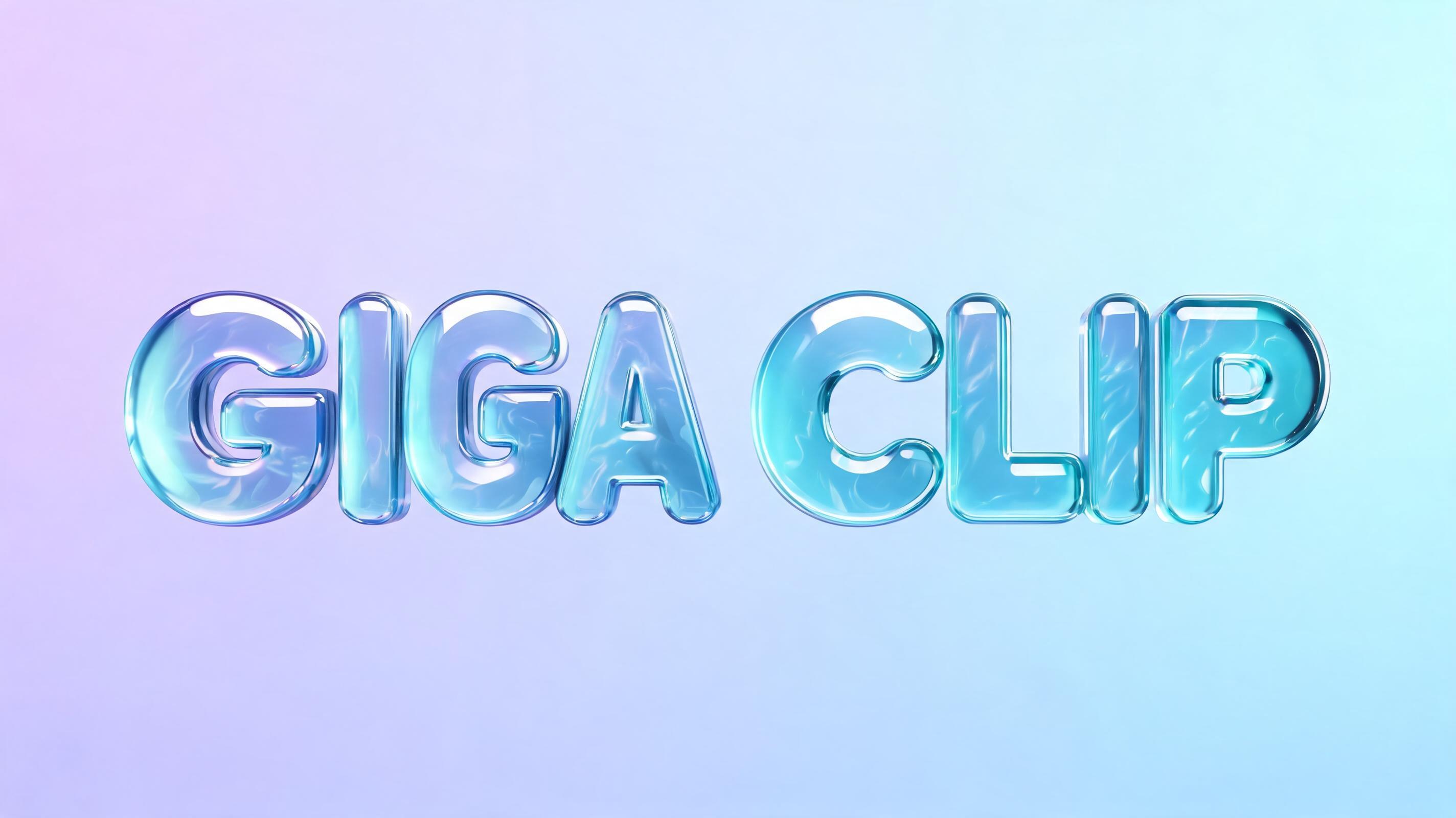"GIGA CLIP" — Glass Liquid | AI Text Effect Generator