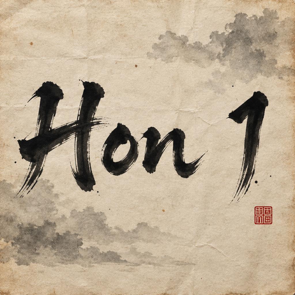 "Hon 1" — Brush Chinese Ink | AI Text Effect Generator