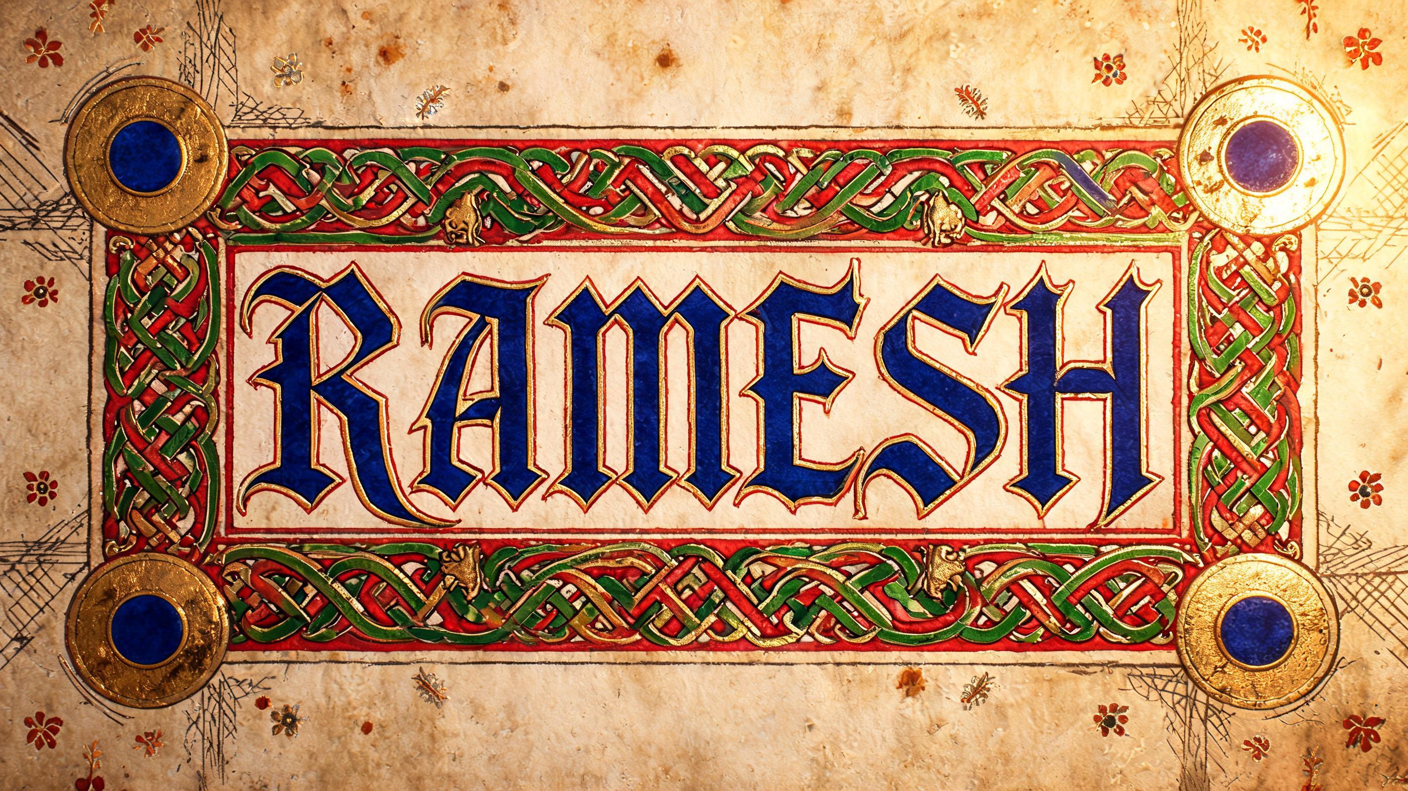 "RAMESH " — Medieval | AI Text Effect Generator