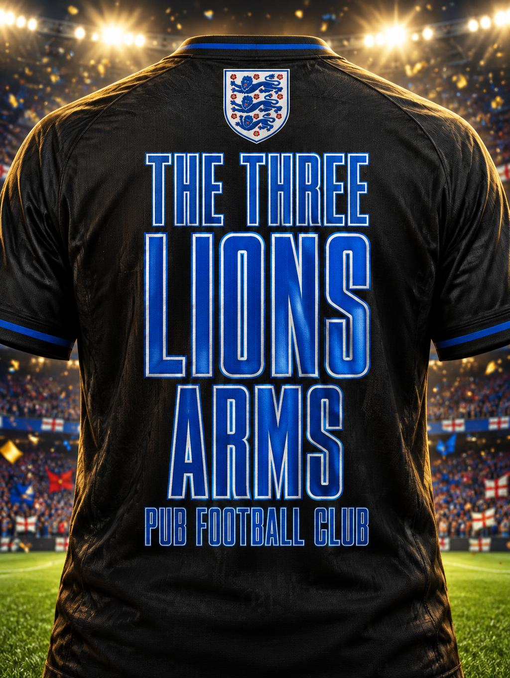 "THE THREE LIONS ARMS
PUB FOOTBALL CLUB" — Sports Football | AI Text Effect Generator