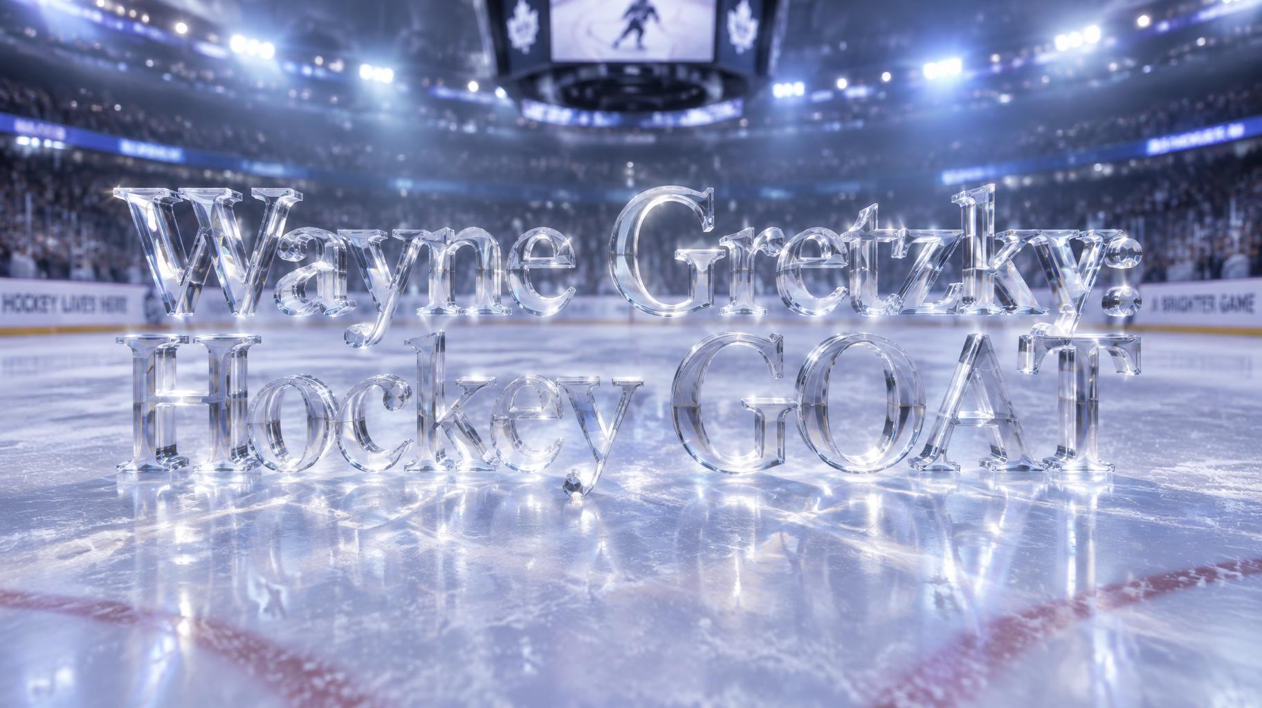 "Wayne Gretzky: Hockey GOAT" — Glass | AI Text Effect Generator