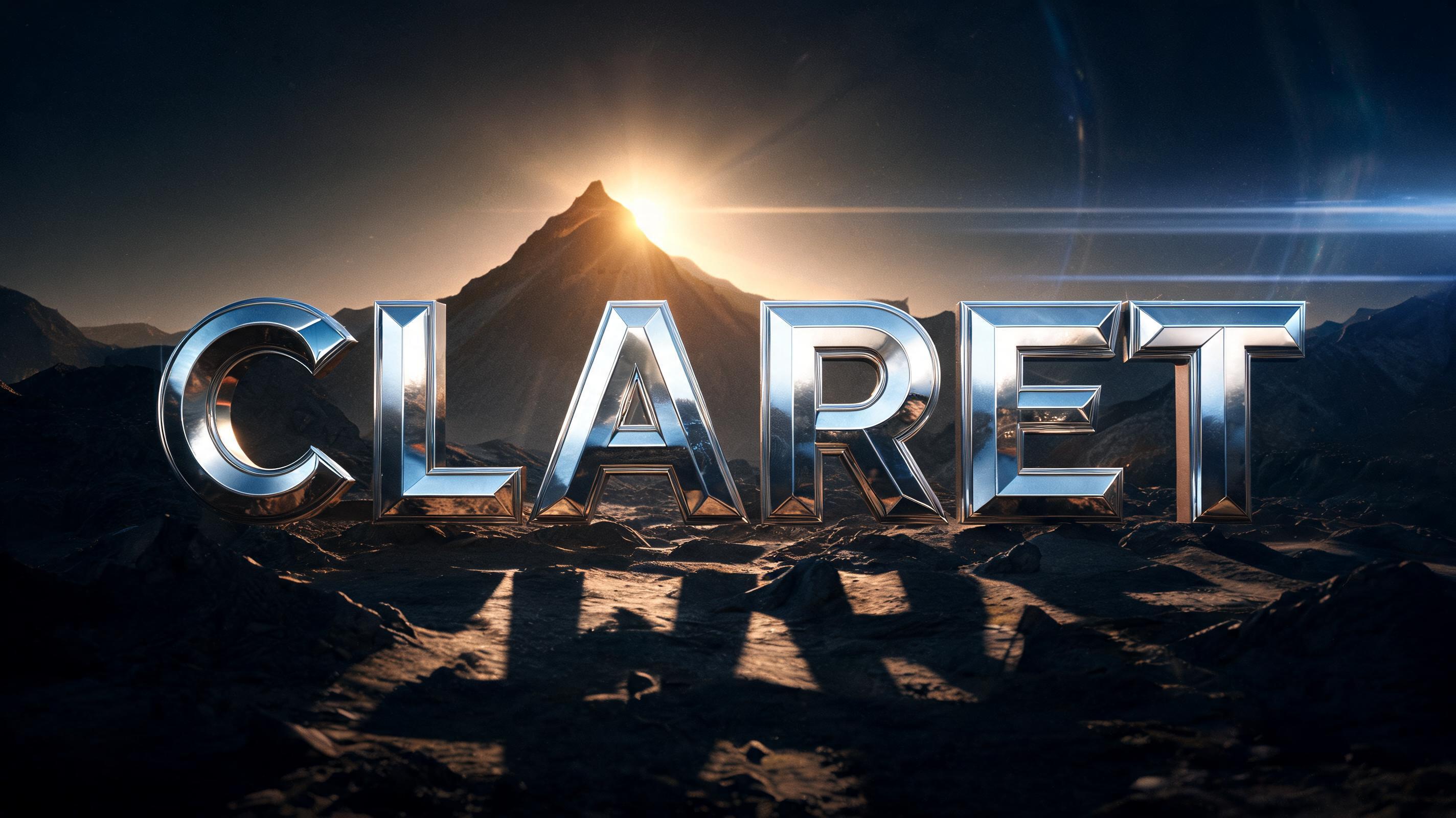 "Claret" — Chrome Metal 3d | AI Text Effect Generator