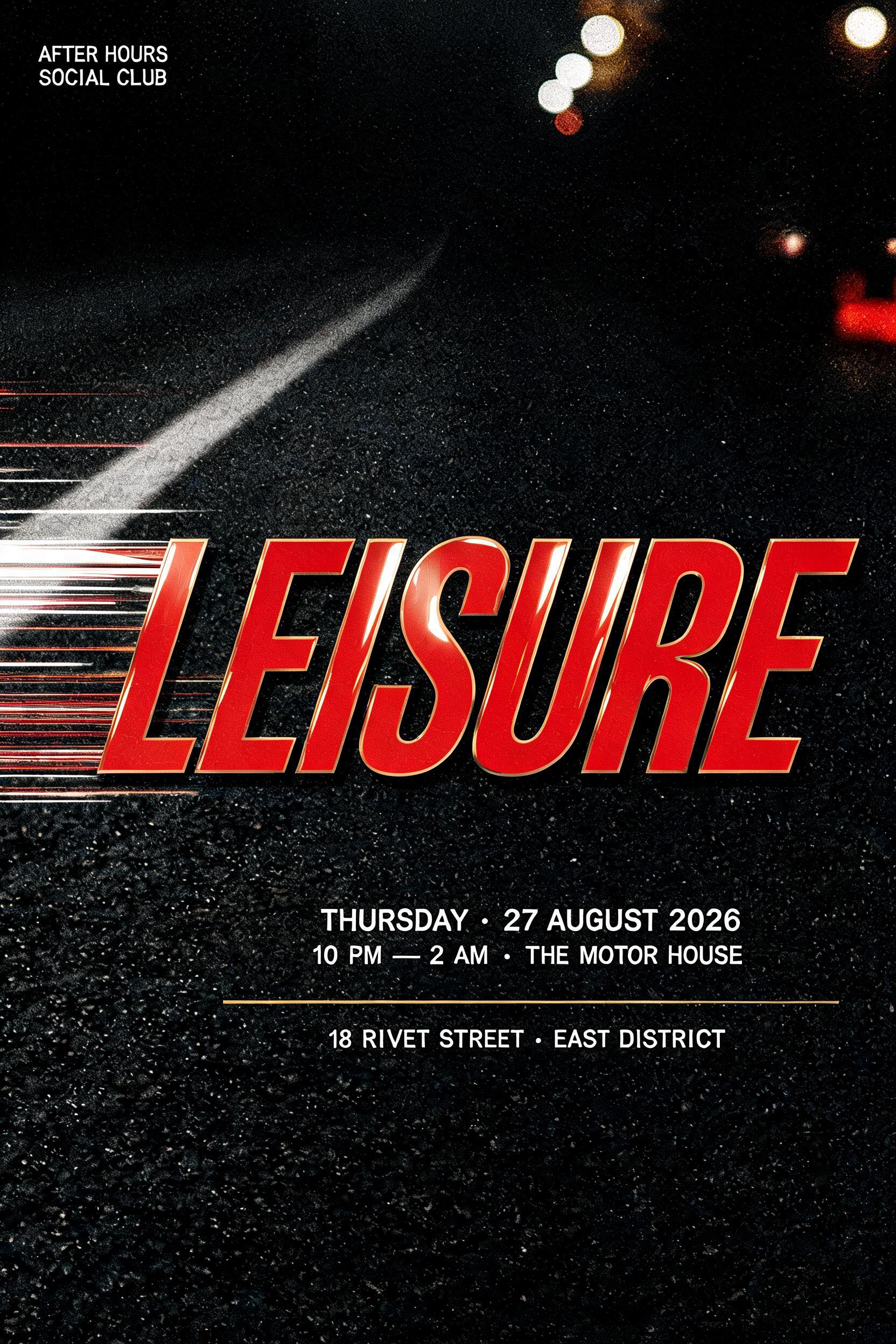 "LEISURE" — Racing | AI Text Effect Generator