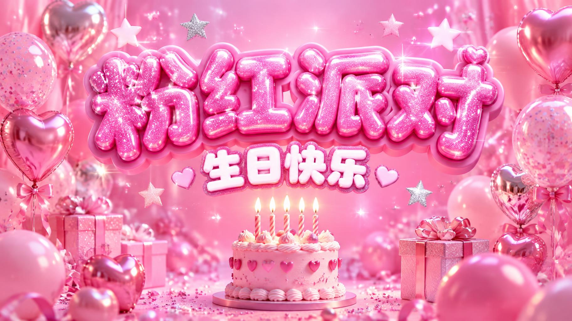 "粉红派对
生日快乐" — Barbie | AI Text Effect Generator