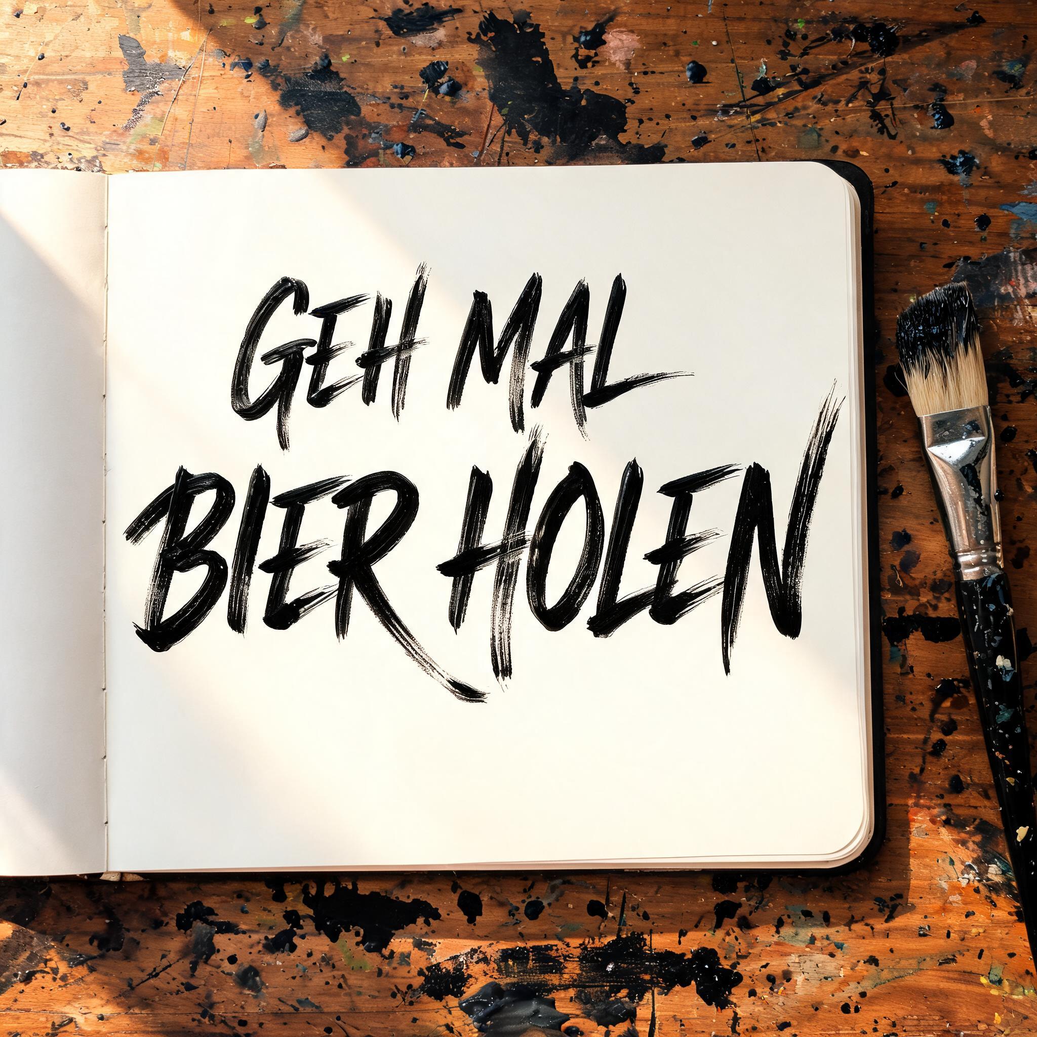 "GEH MAL BIER HOLEN" — Brush Stroke | AI Text Effect Generator