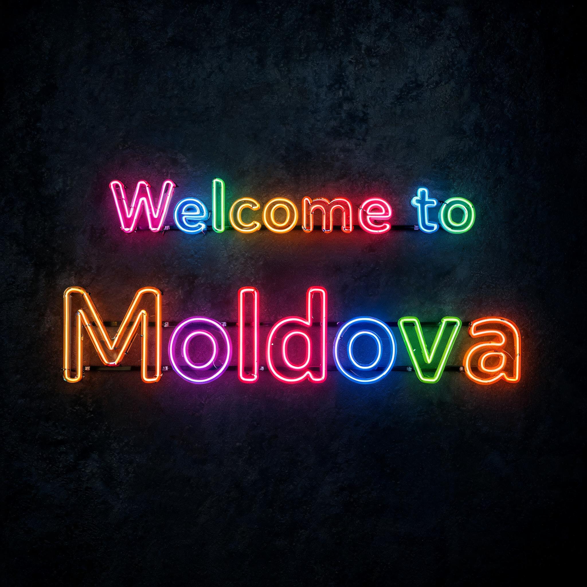 "Welcome to Moldova" — Neon Sign | AI Text Effect Generator