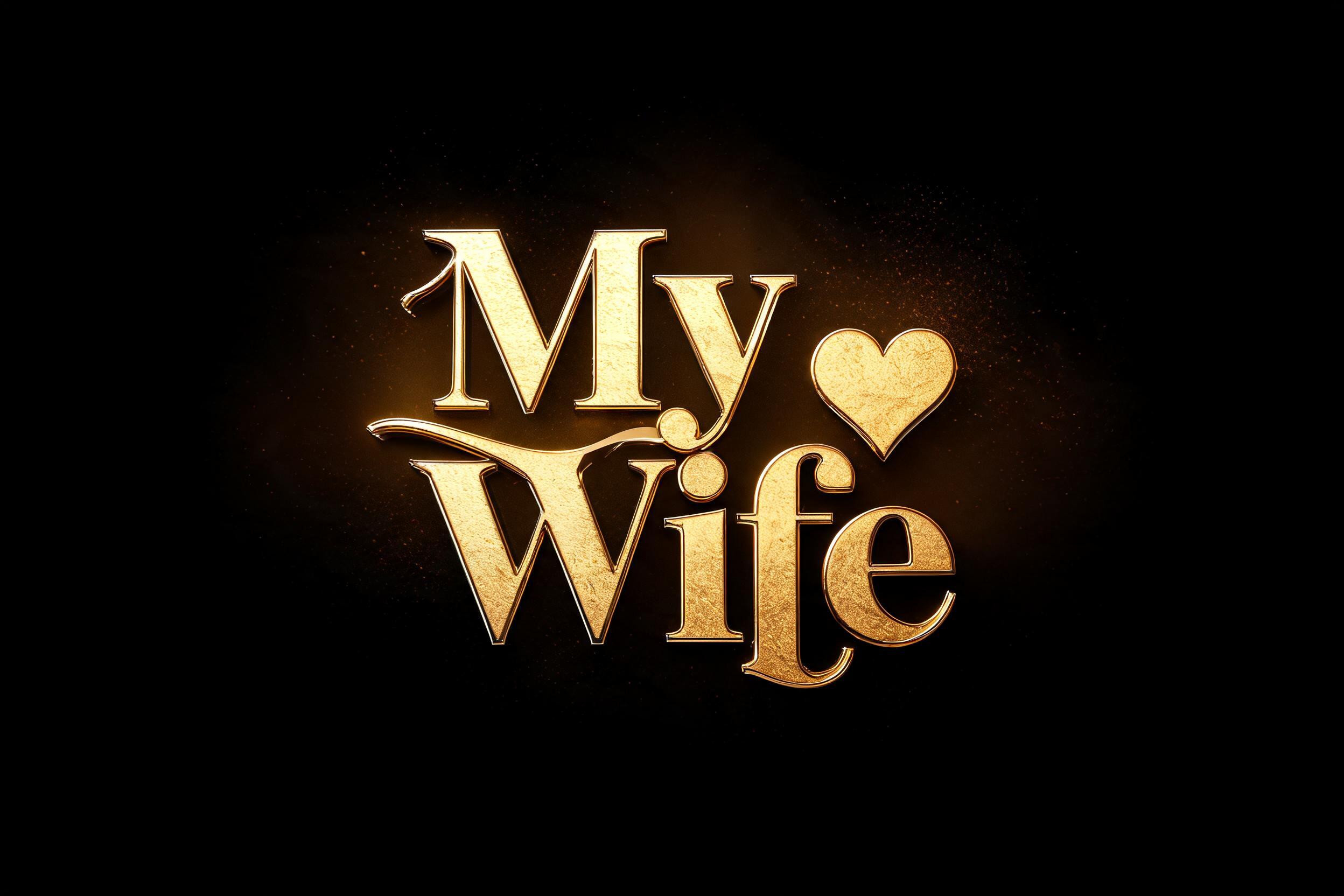 "My Wife " — 3d Bold Gold | AI Text Effect Generator