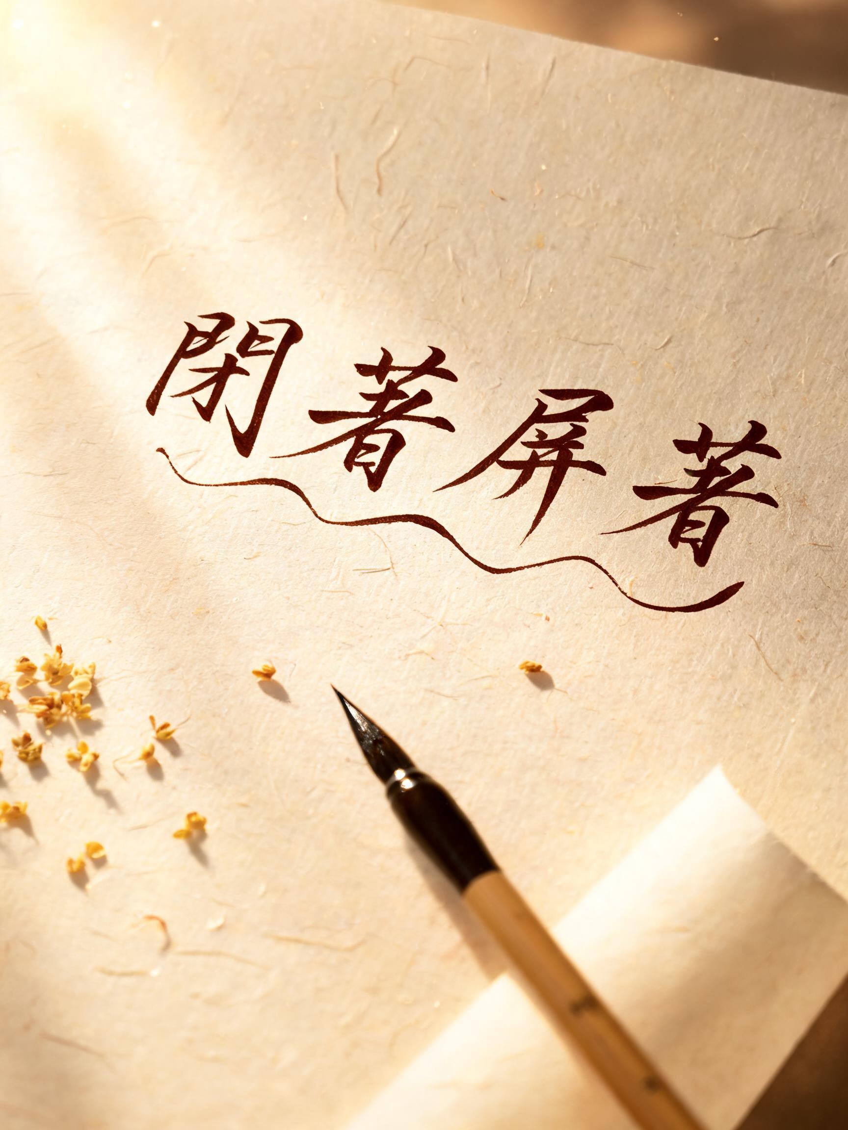 "閉著屏著" — Handwritten Script | AI Text Effect Generator