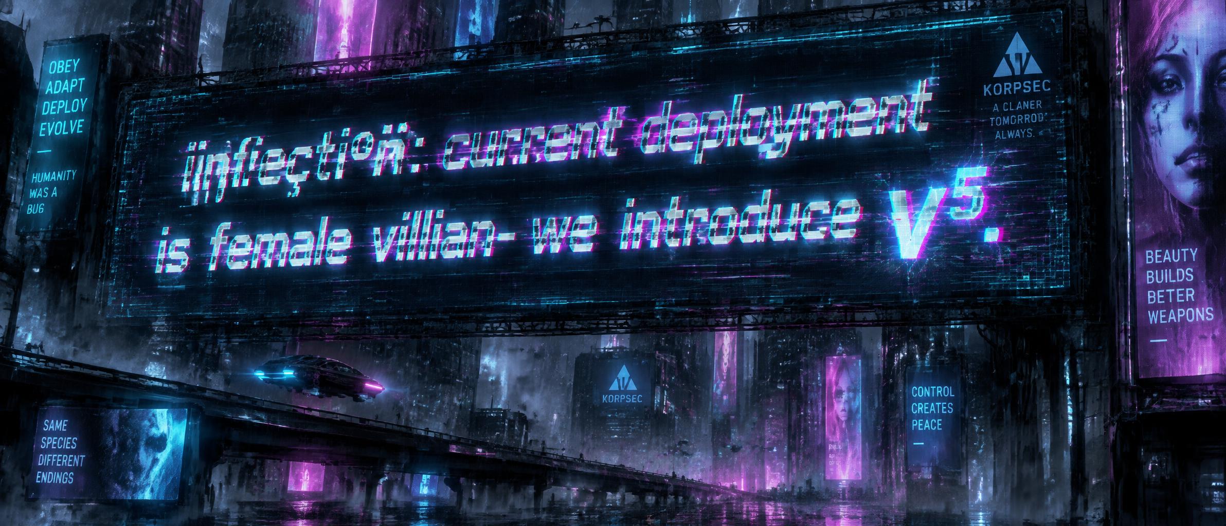 ïɲfɛçŧıºn̈: current deployment is female villian- we introduce v⁵.