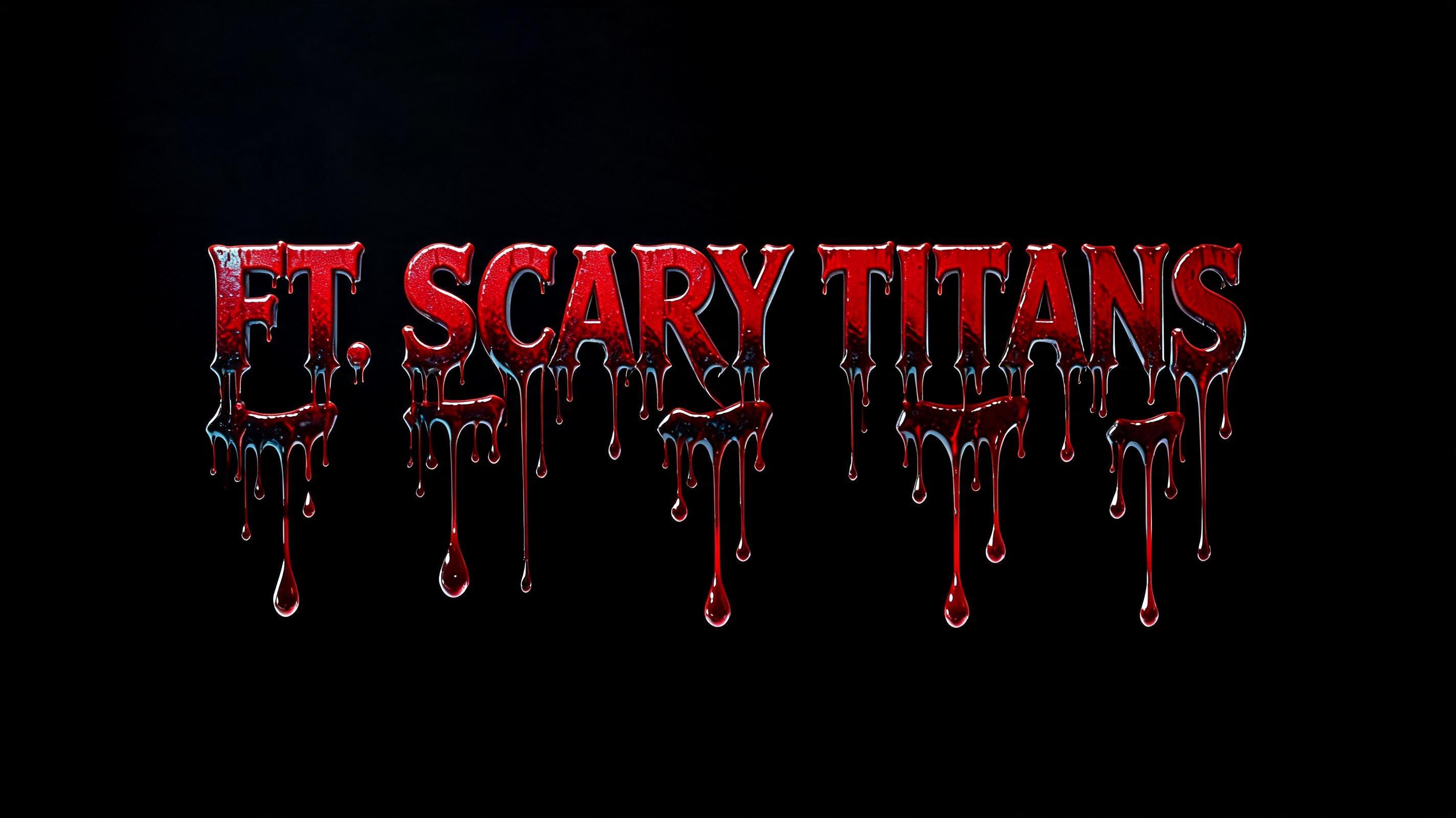 "FT. SCARY TITANS" — Drip Font Blood | AI Text Effect Generator