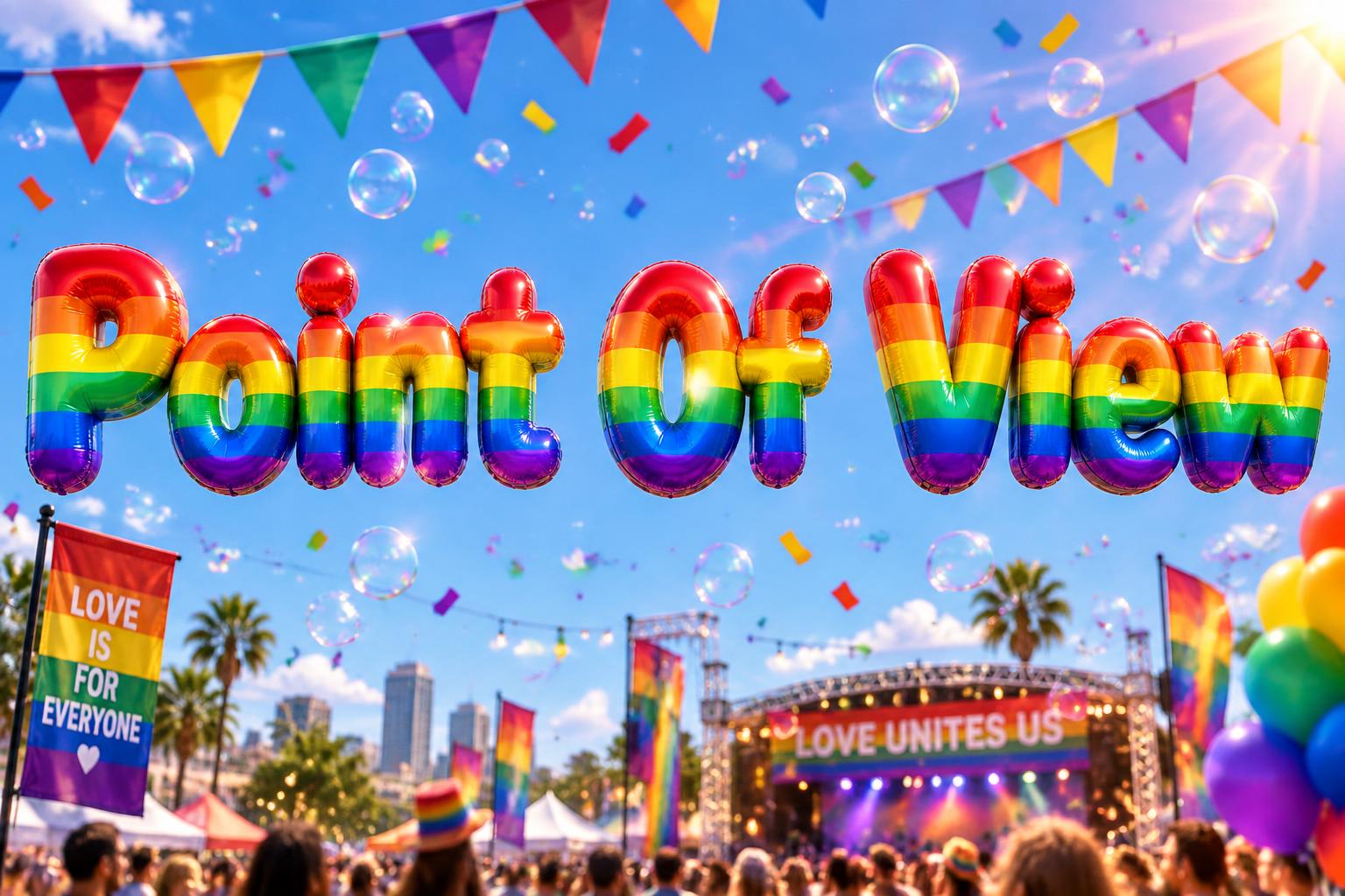 "Point Of View" — Rainbow | AI Text Effect Generator