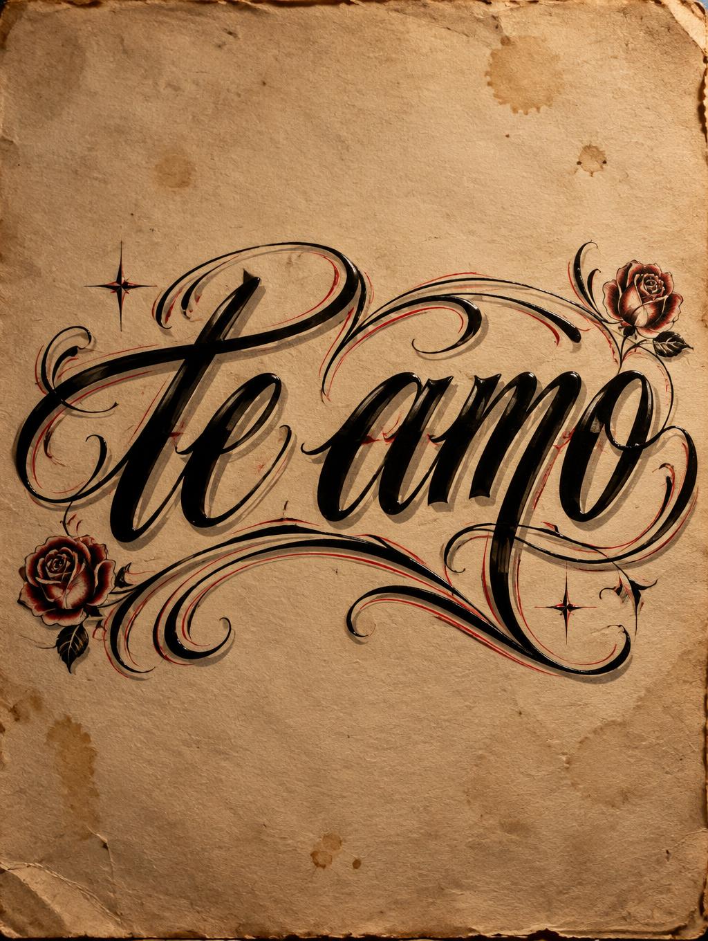 "te amo" — Chicano | AI Text Effect Generator
