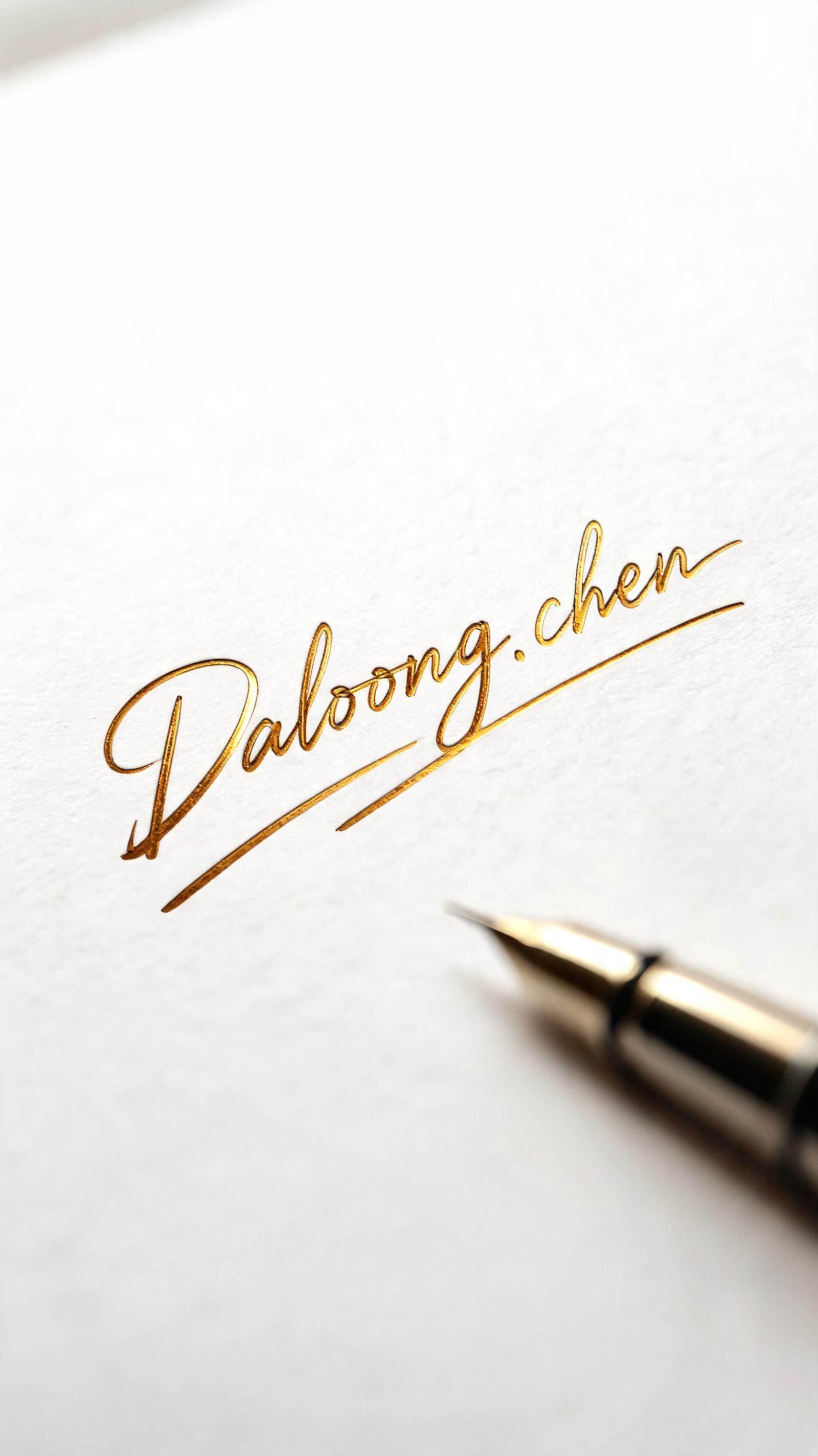 "Daloong.chen" — Cursive Signature text effect