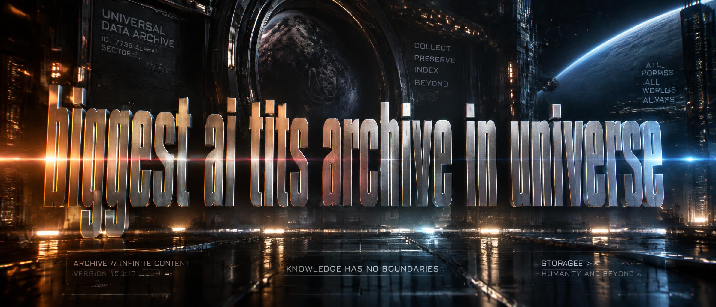 "biggest ai tits archive in universe" — Cinematic Action | AI Text Effect Generator