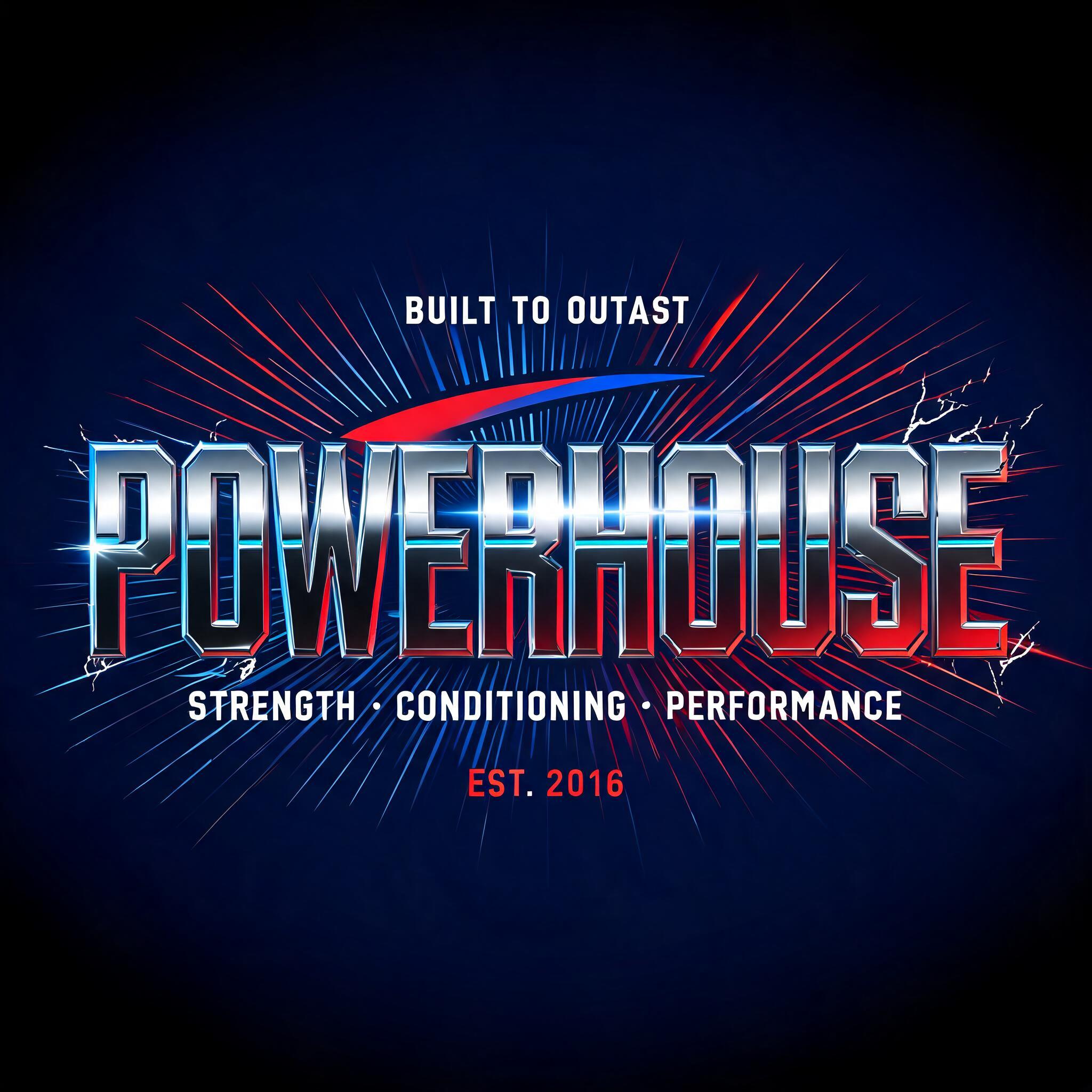 "Design a fitness brand logo for the gym Powerhouse" — Superhero text effect