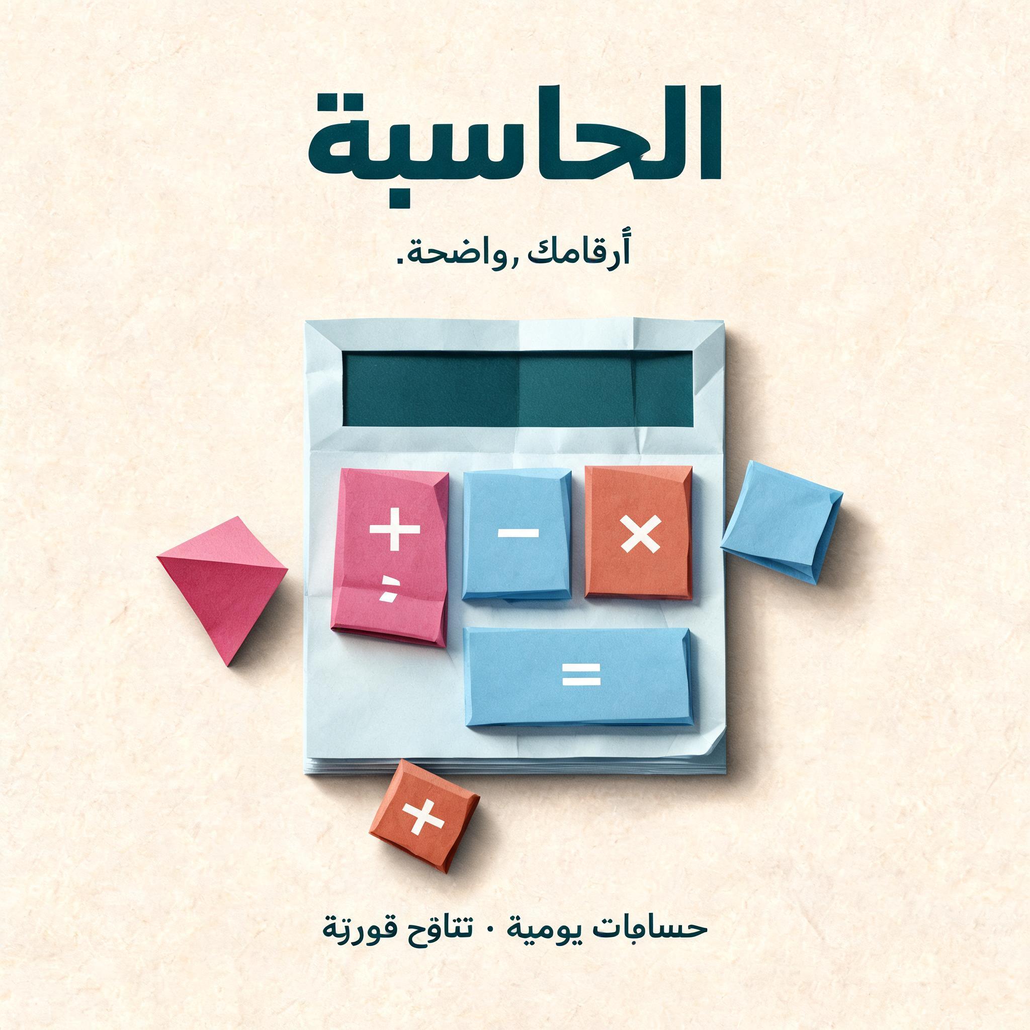 "الحاسبة" — Origami text effect