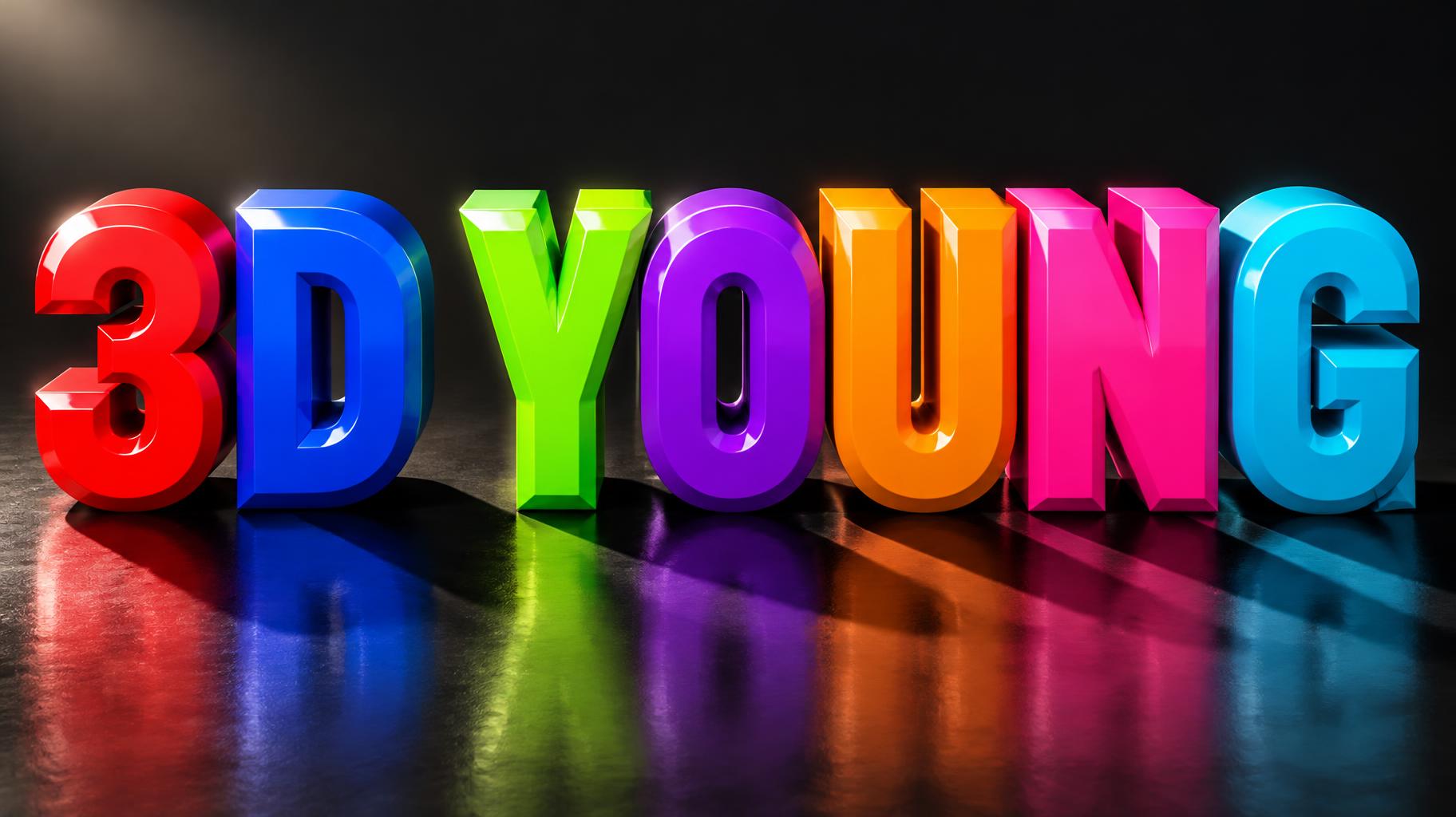 "3D YOUNG" — 3d Bold | AI Text Effect Generator