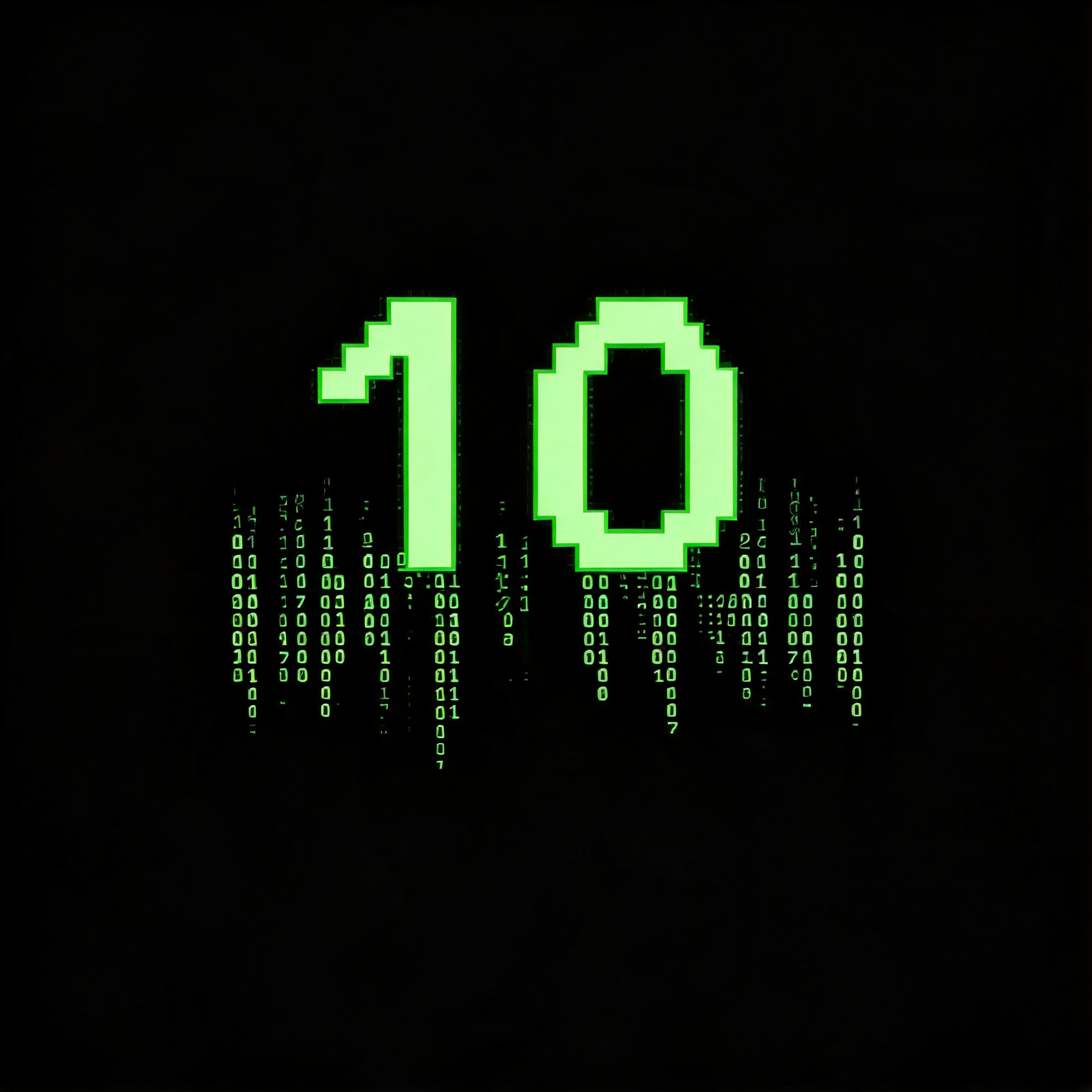 "10" — Cyberpunk Data Stream | AI Text Effect Generator