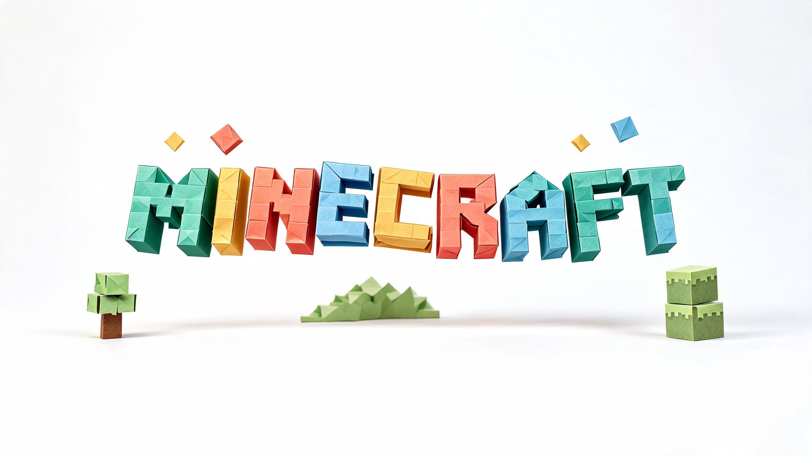 "Minecraft" — Origami text effect