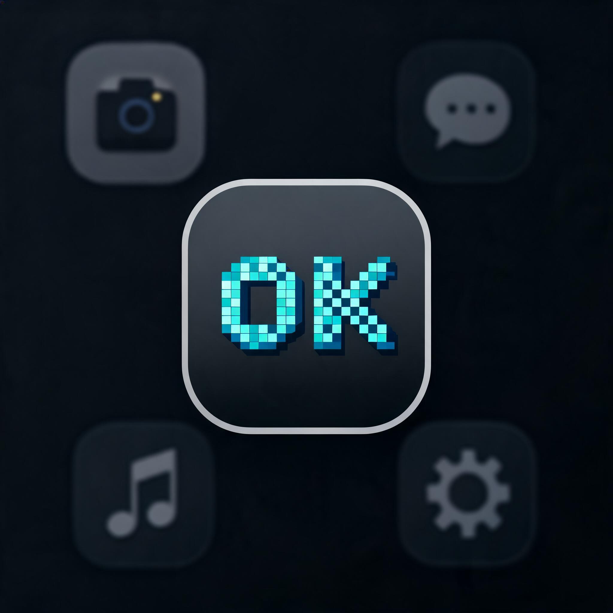 "ok" — Pixel Art text effect