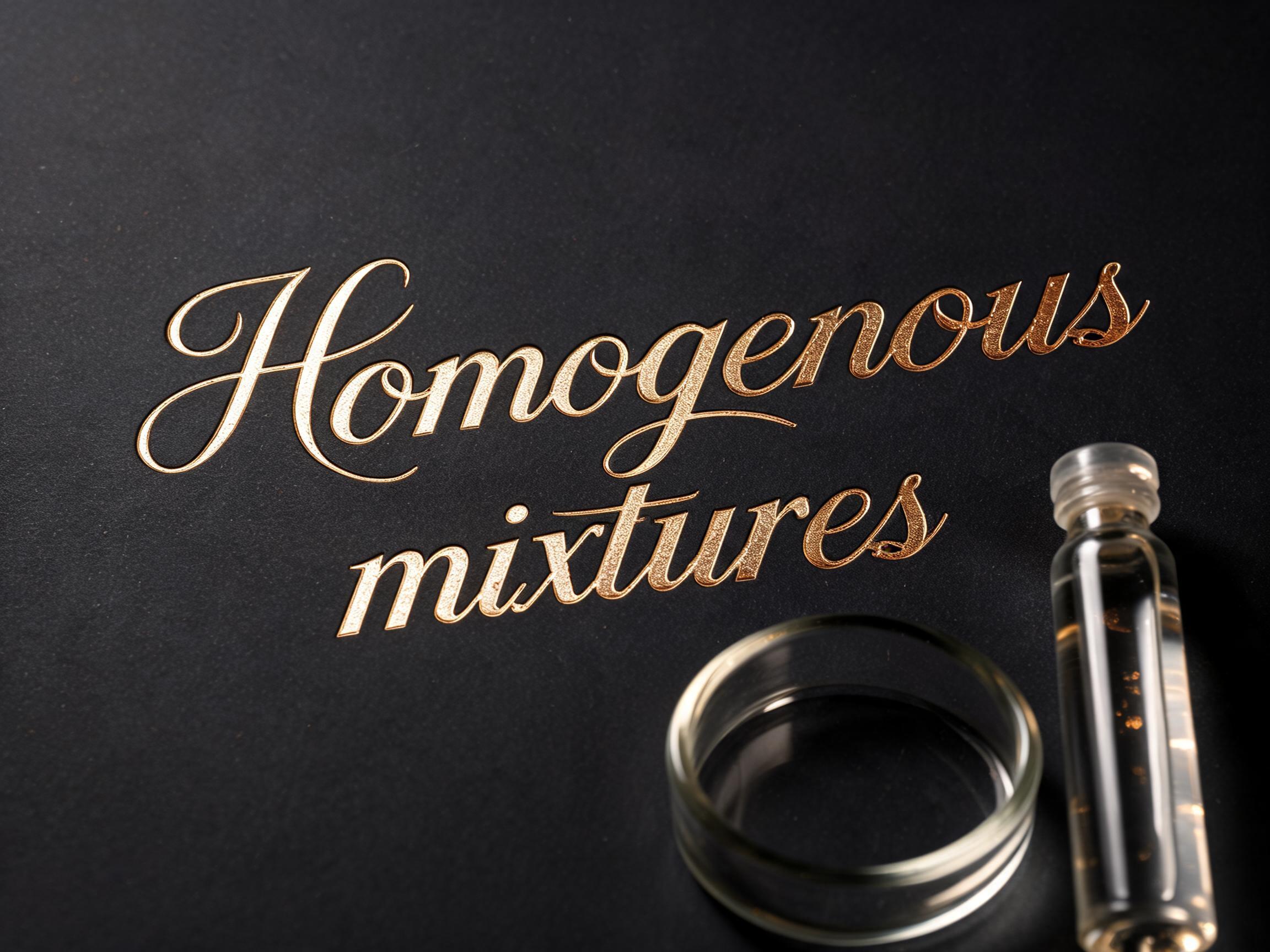 "Homogenous mixtures" — Elegant Script | AI Text Effect Generator