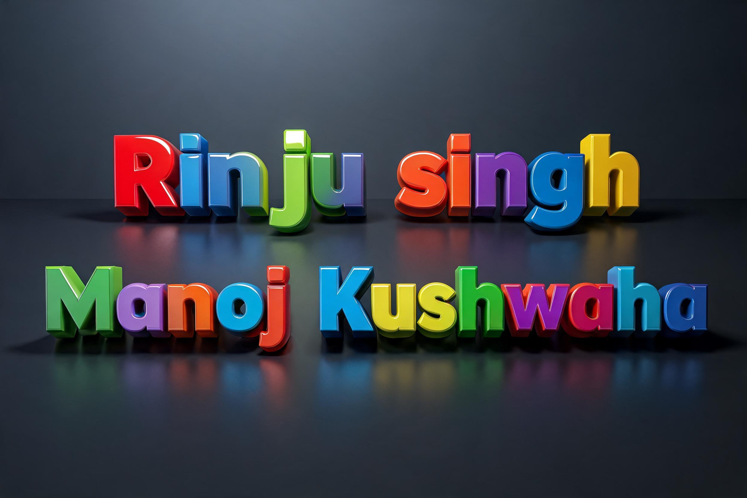 "Rinju singh 
Manoj Kushwaha" — 3d Bold | AI Text Effect Generator