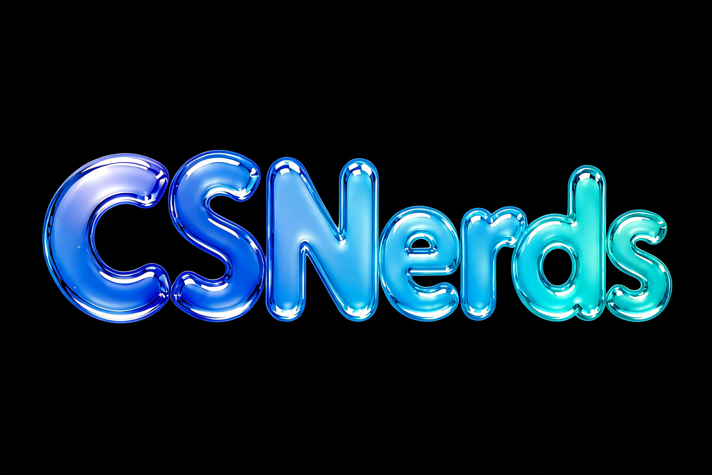 "CSNerds" — Glass Liquid | AI Text Effect Generator