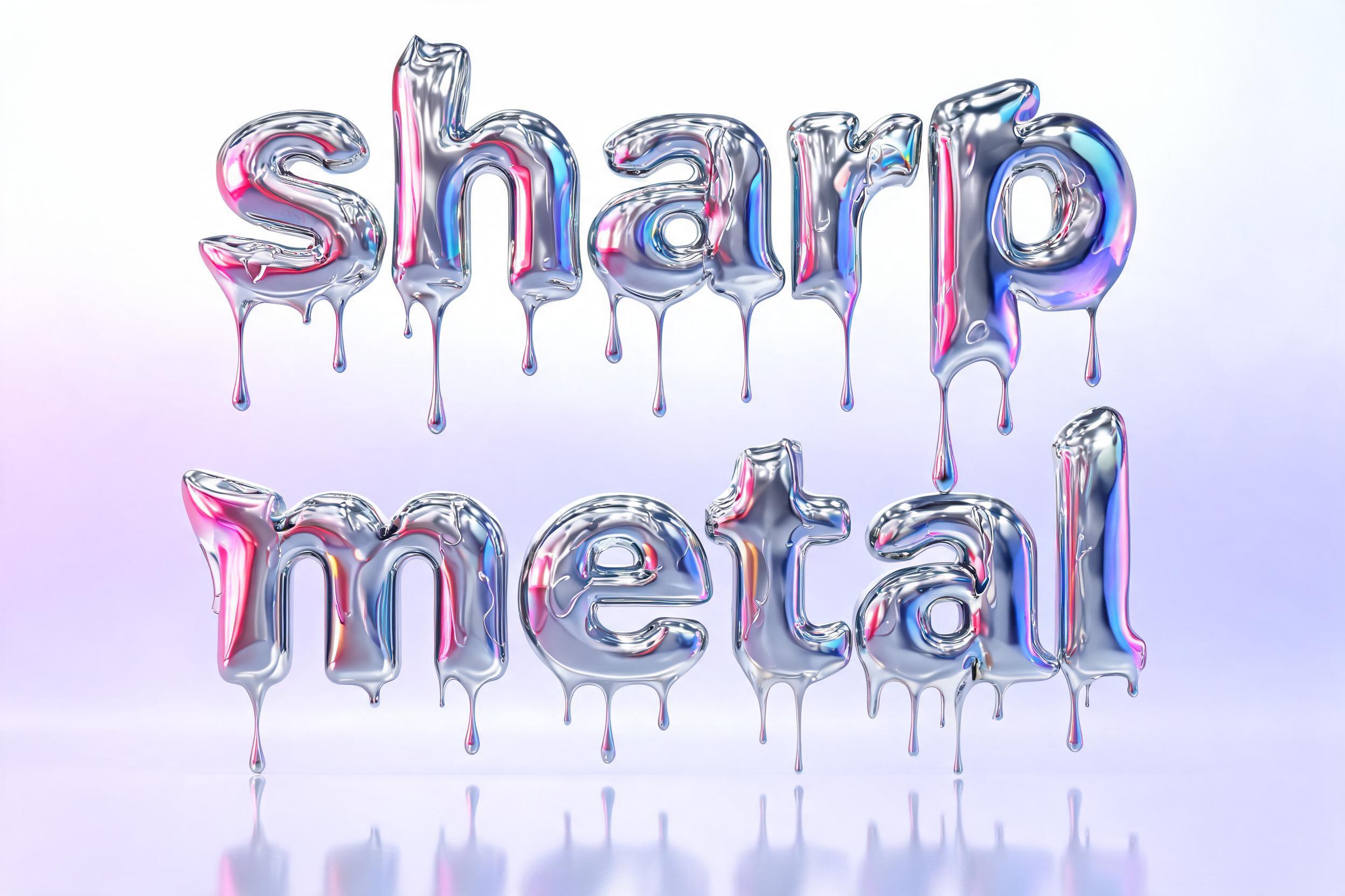 "sharp metal" — Y2k Liquid | AI Text Effect Generator