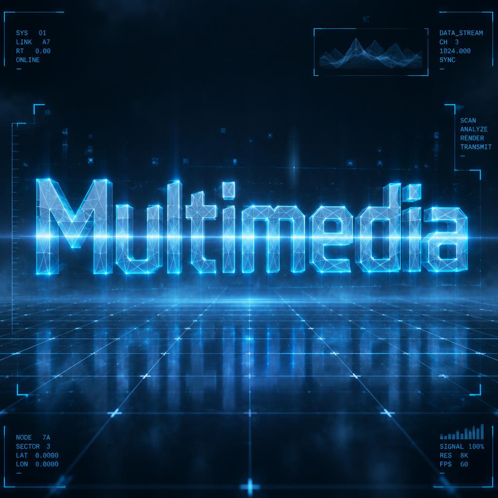 "Multimedia" — Futuristic | AI Text Effect Generator