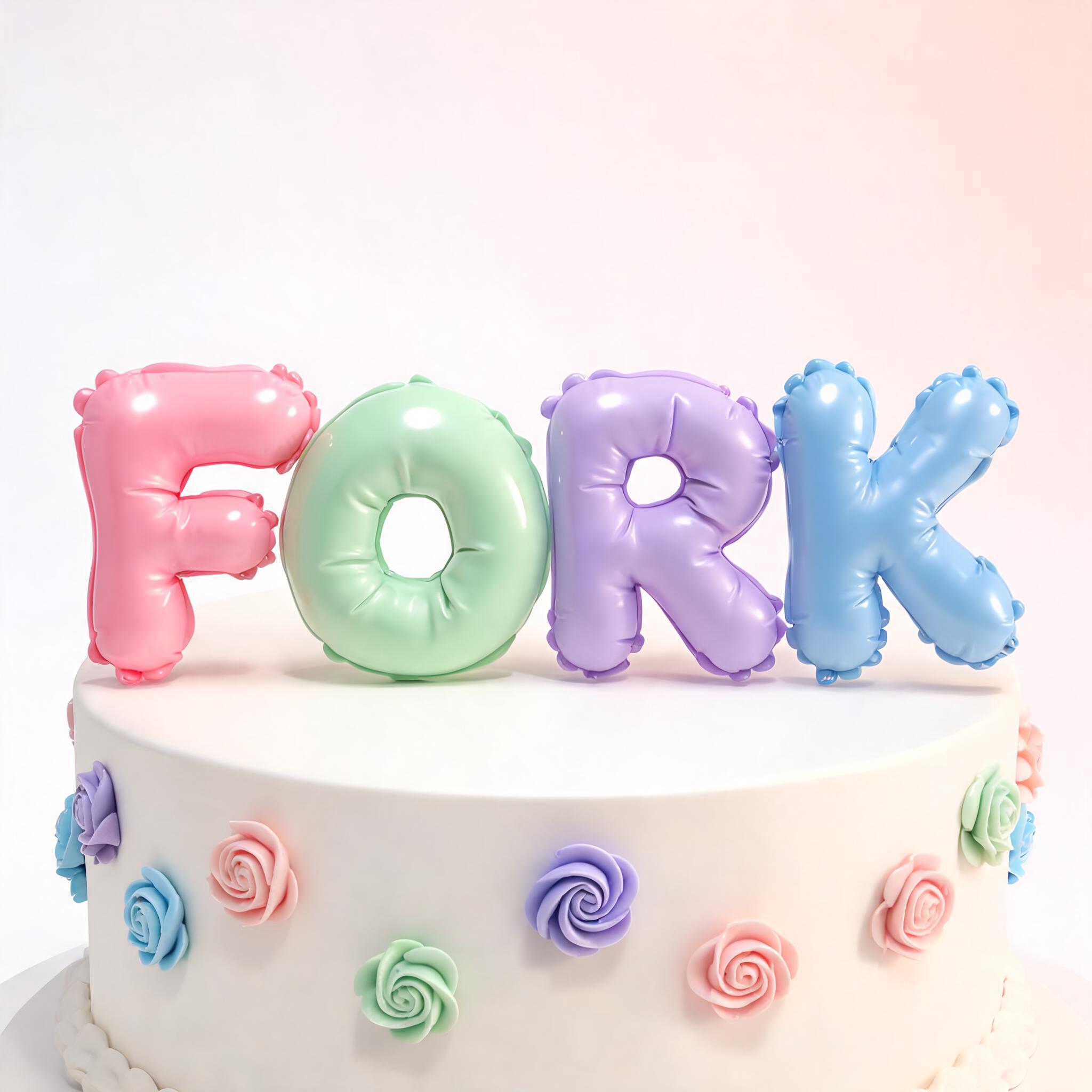 "FORK" — 3d Bold Inflated | AI Text Effect Generator
