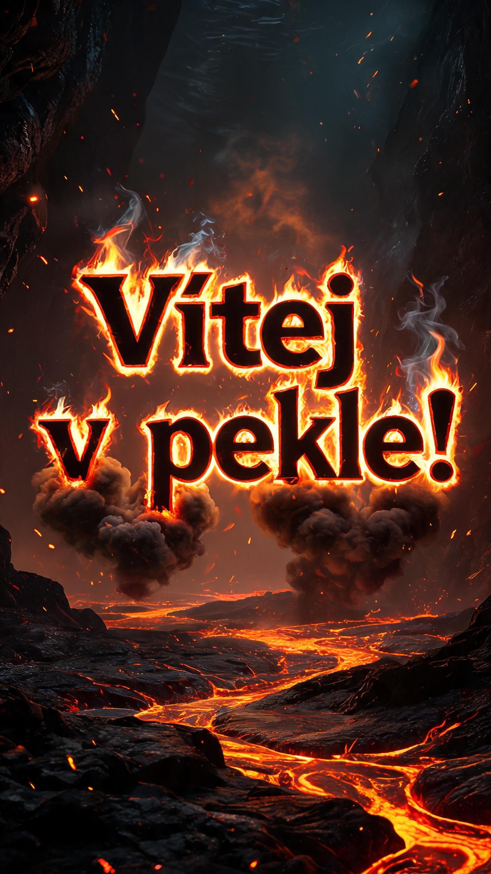 "Vítej v pekle!" — Fire Smoke | AI Text Effect Generator