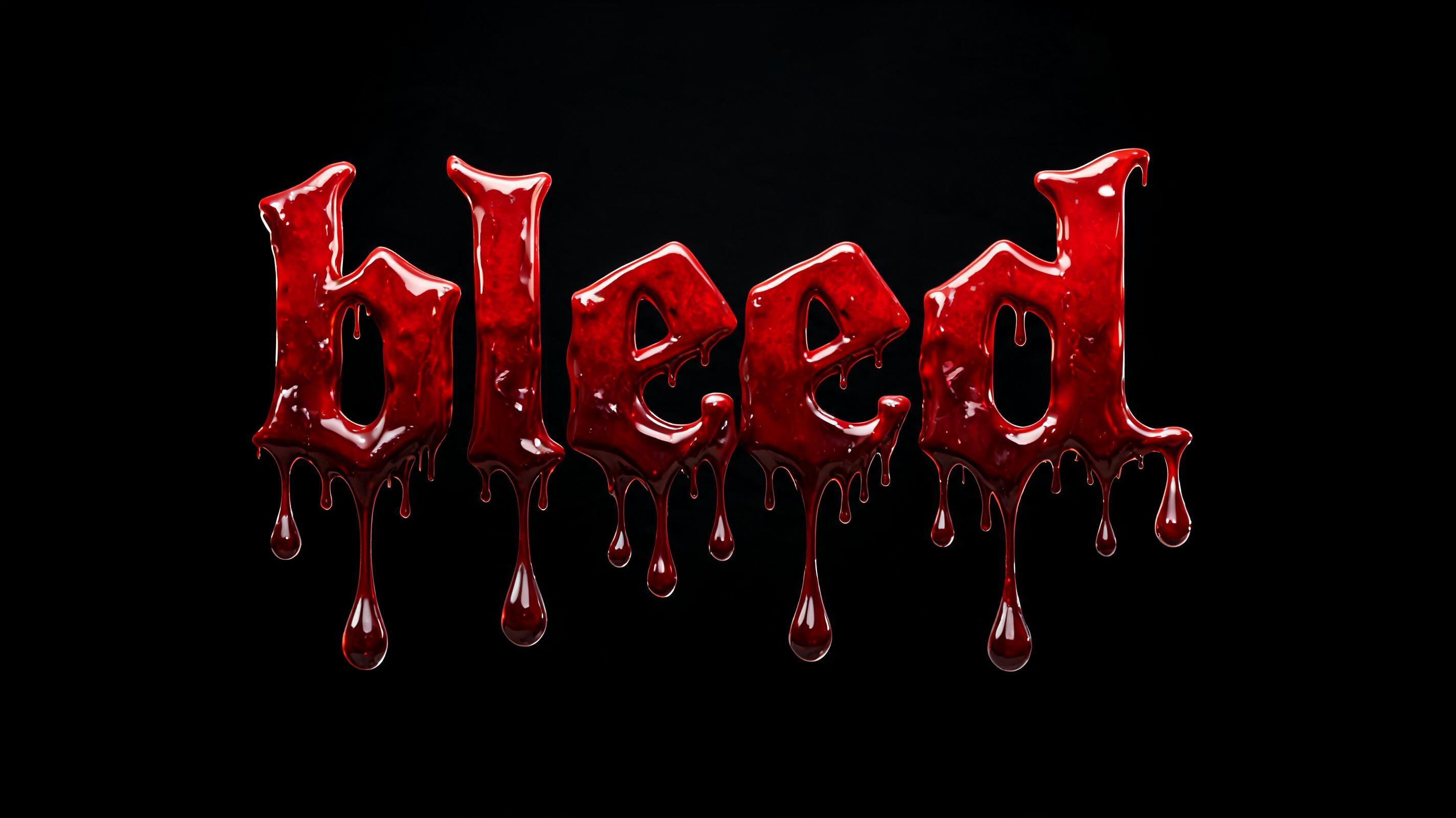 "bleed" — Drip Font Blood | AI Text Effect Generator