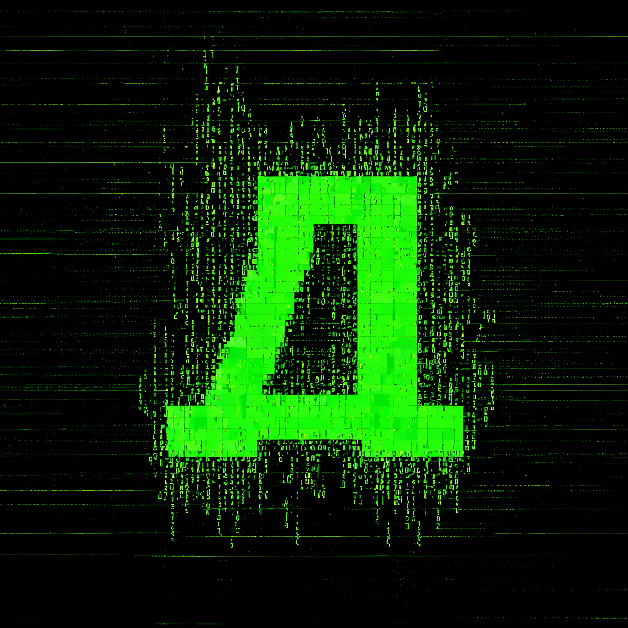 "Д" — Cyberpunk Data Stream | AI Text Effect Generator
