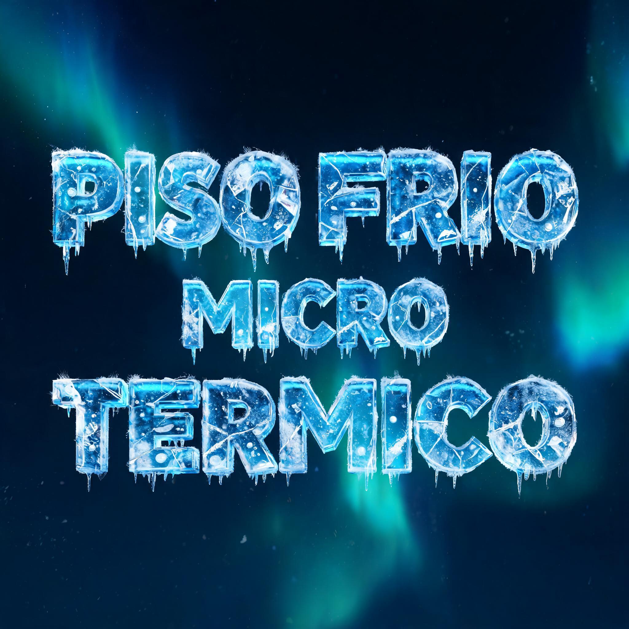 "PISO FRIO MICRO TERMICO" — Glass Frozen | AI Text Effect Generator