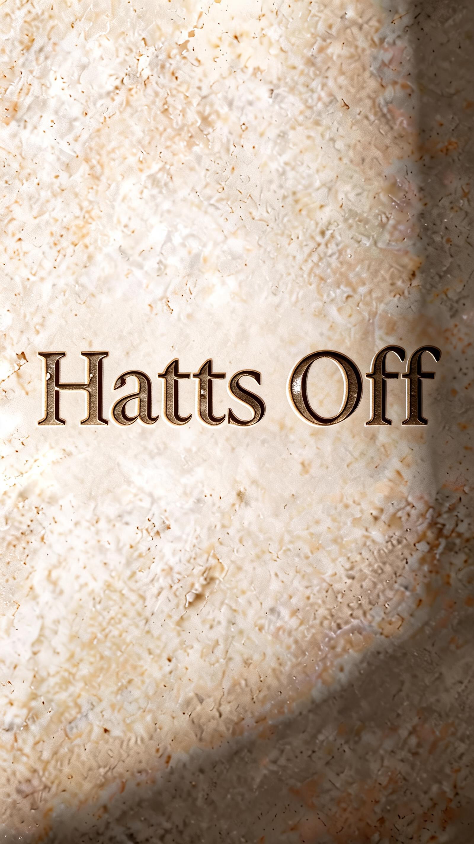 "Hatts Off" — Sand Stone text effect