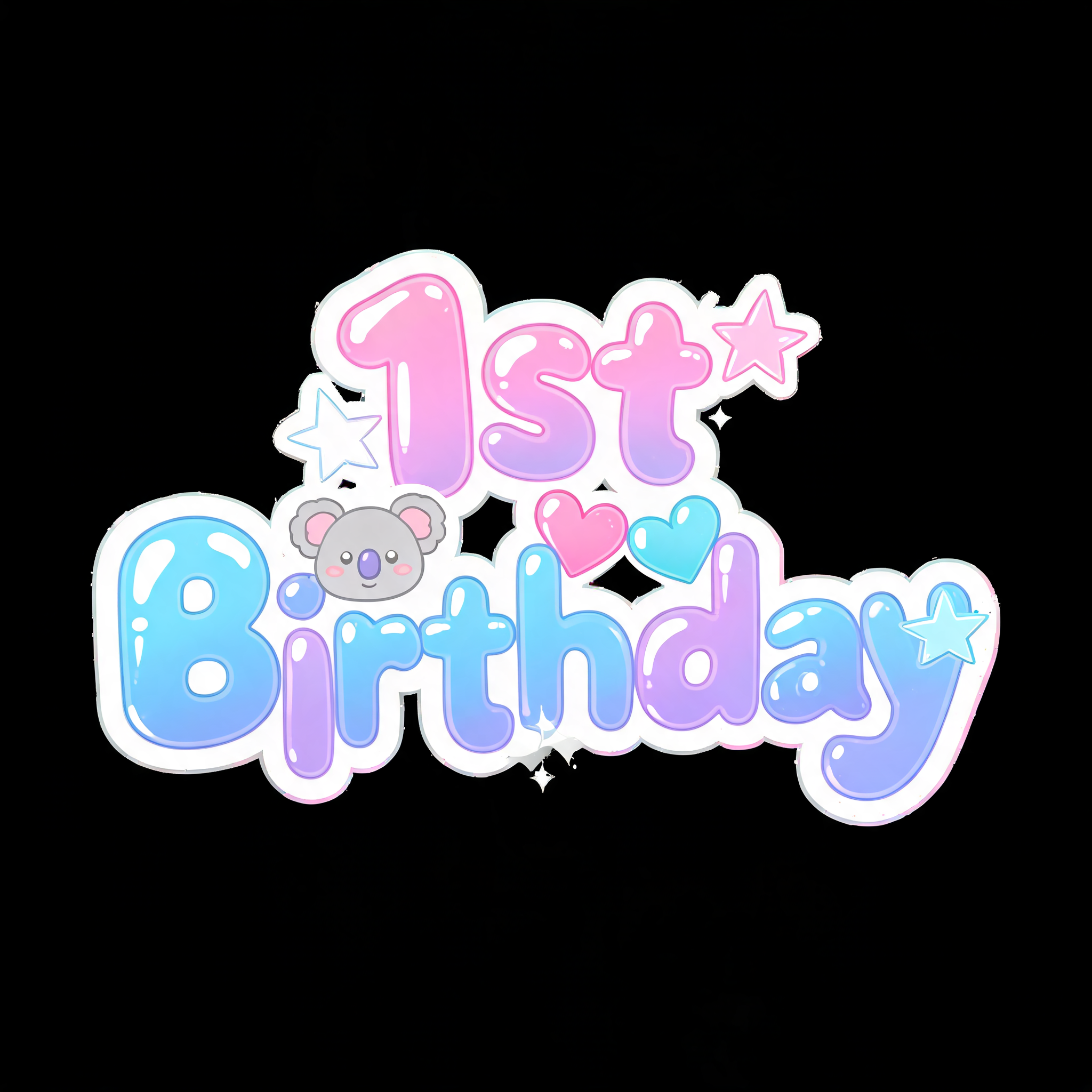 "1st Birthday" — Y2k Bubbly | AI Text Effect Generator