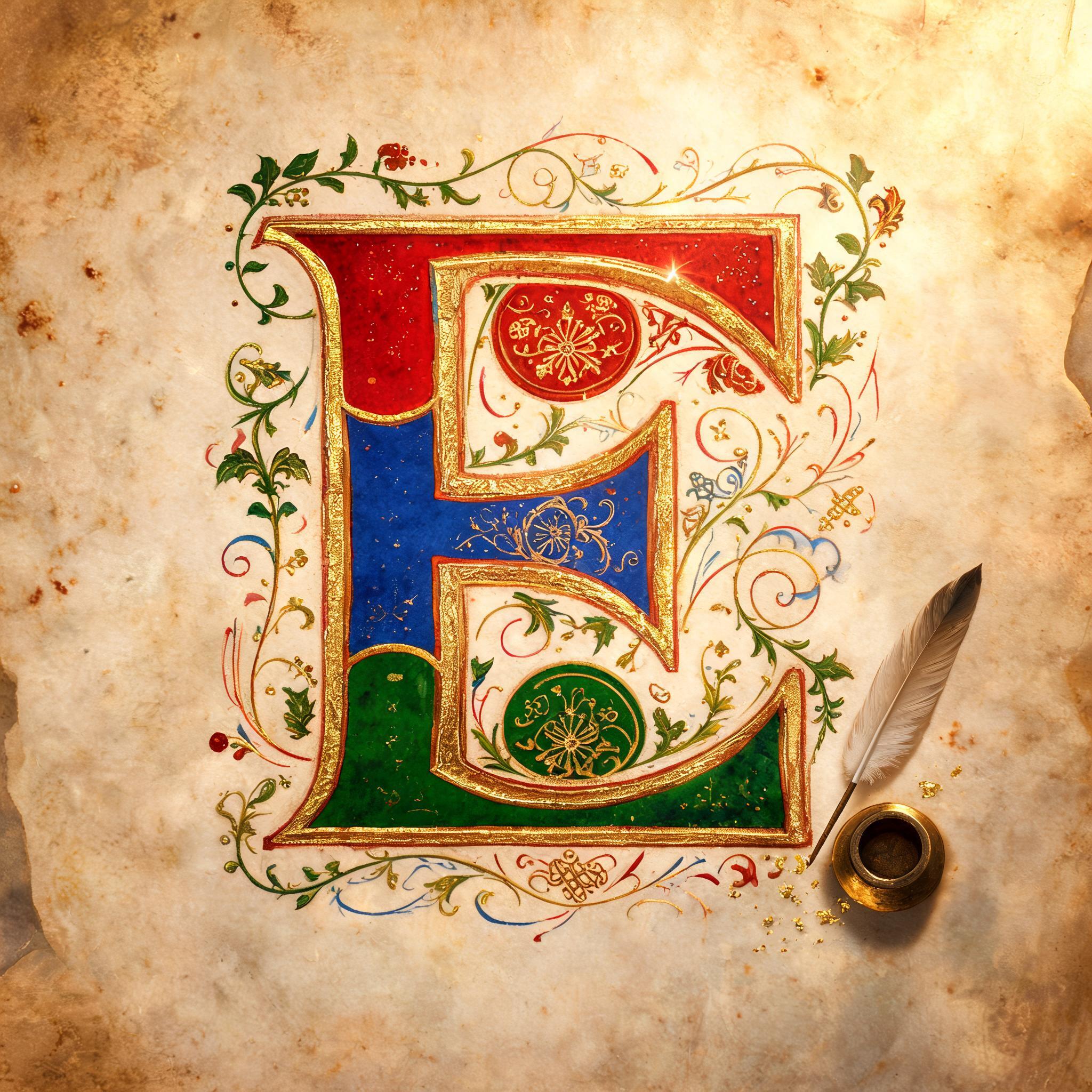 "E" — Medieval | AI Text Effect Generator