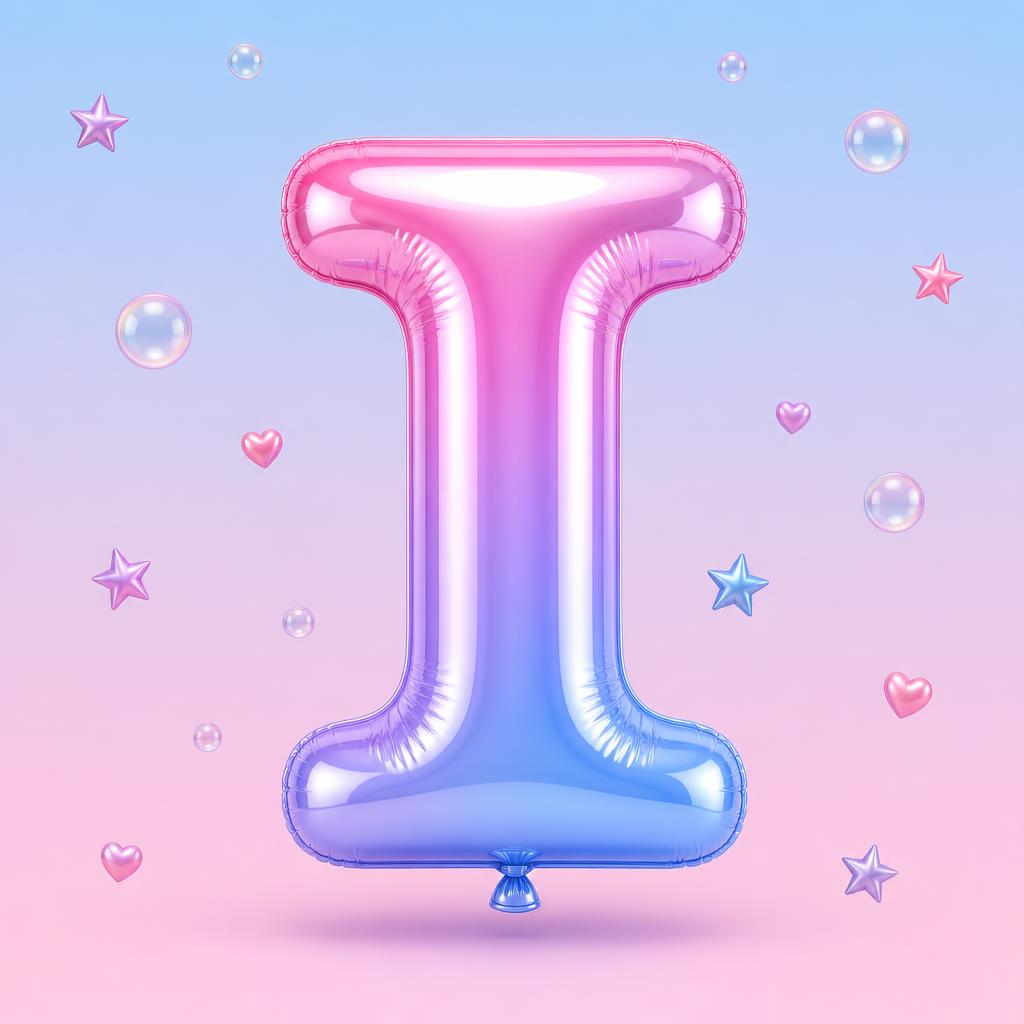 "I" — Y2k Bubbly | AI Text Effect Generator