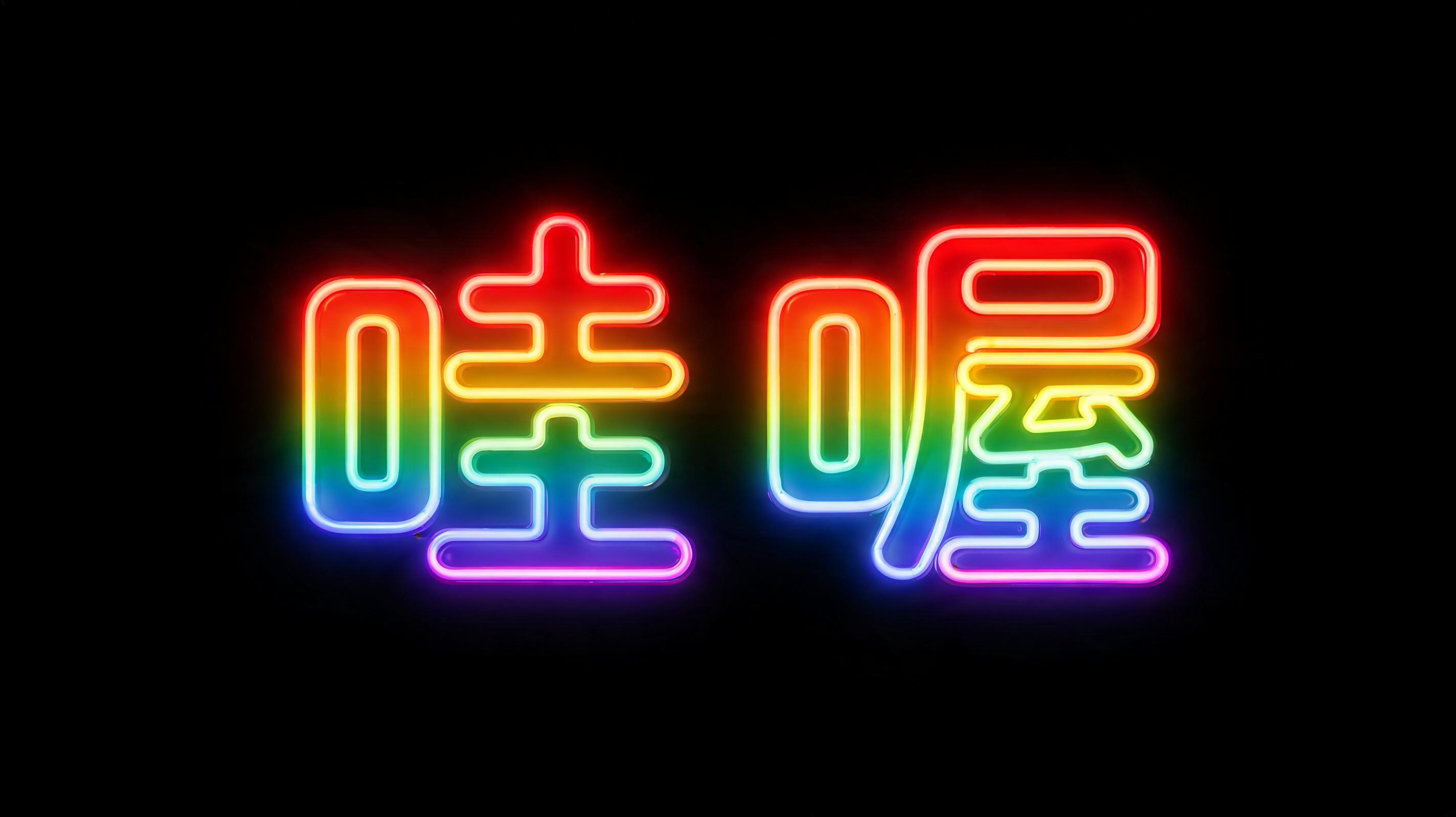 "哇喔" — Rainbow | AI Text Effect Generator