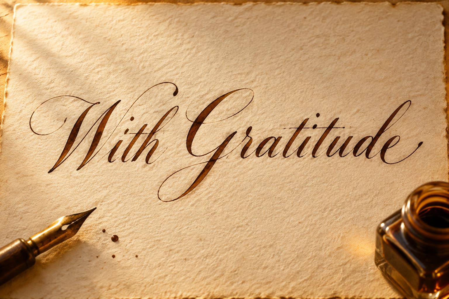 "With Gratitude" — Handwritten Script | AI Text Effect Generator