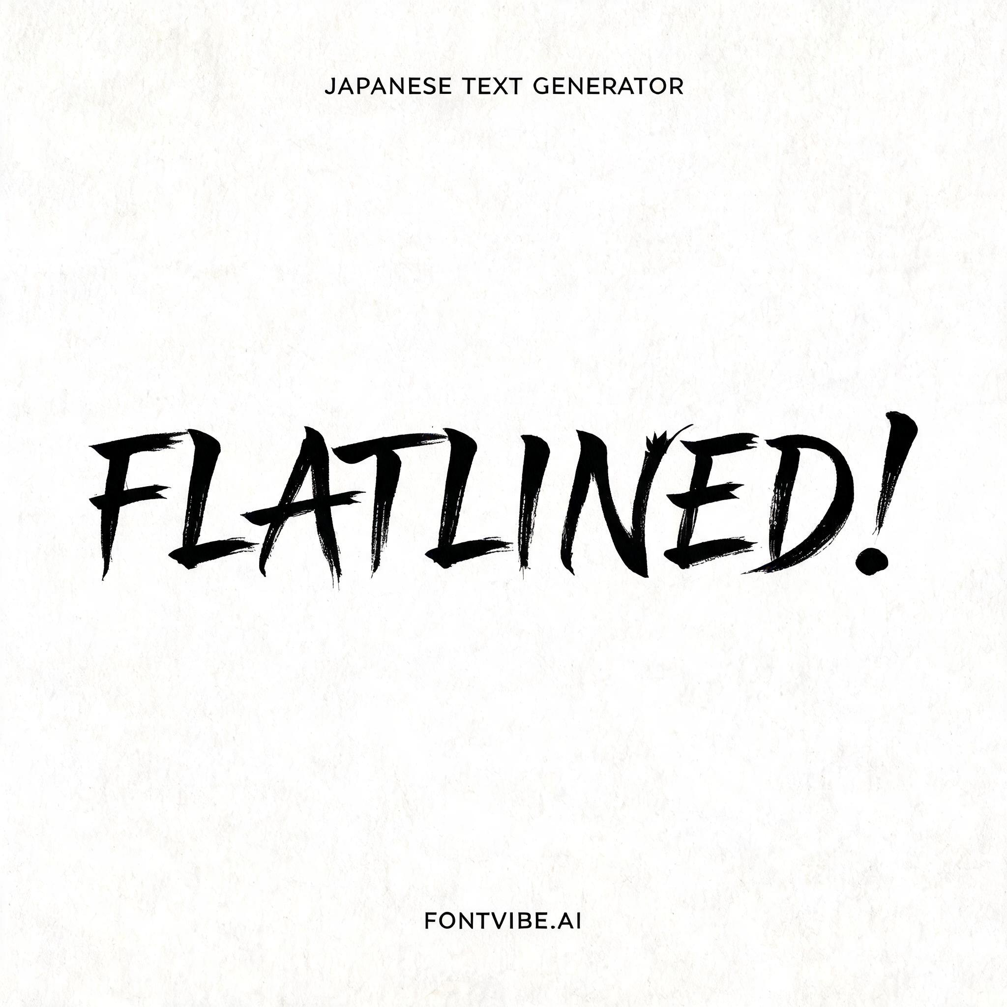 "FLATLINED!" — Brush Japanese Ink | AI Text Effect Generator