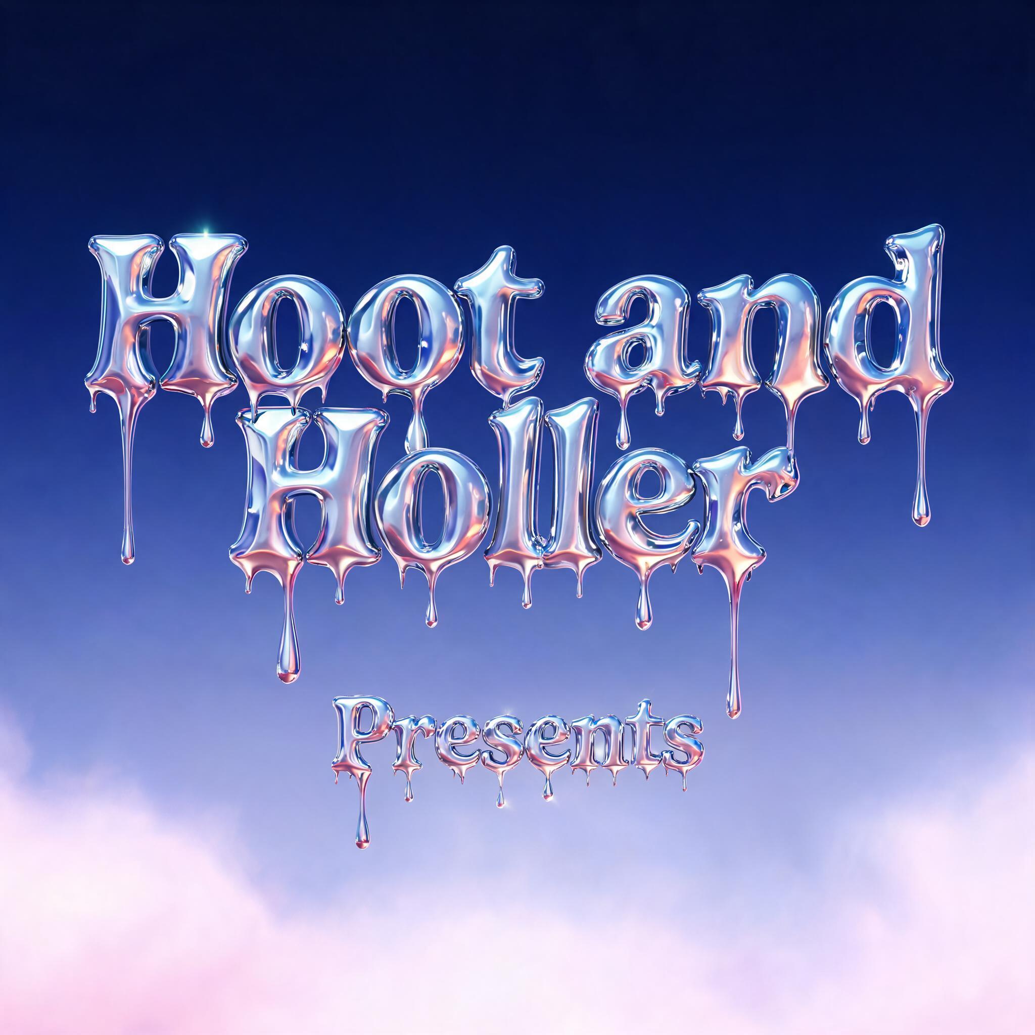 "Hoot and Holler Presents" — Y2k Liquid | AI Text Effect Generator